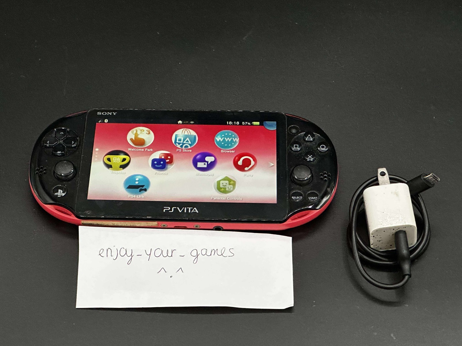 Sony PS Vita LED PCH-2000/2001 Black/Pink WIFI with Charger – SHIP IN 1-DAY