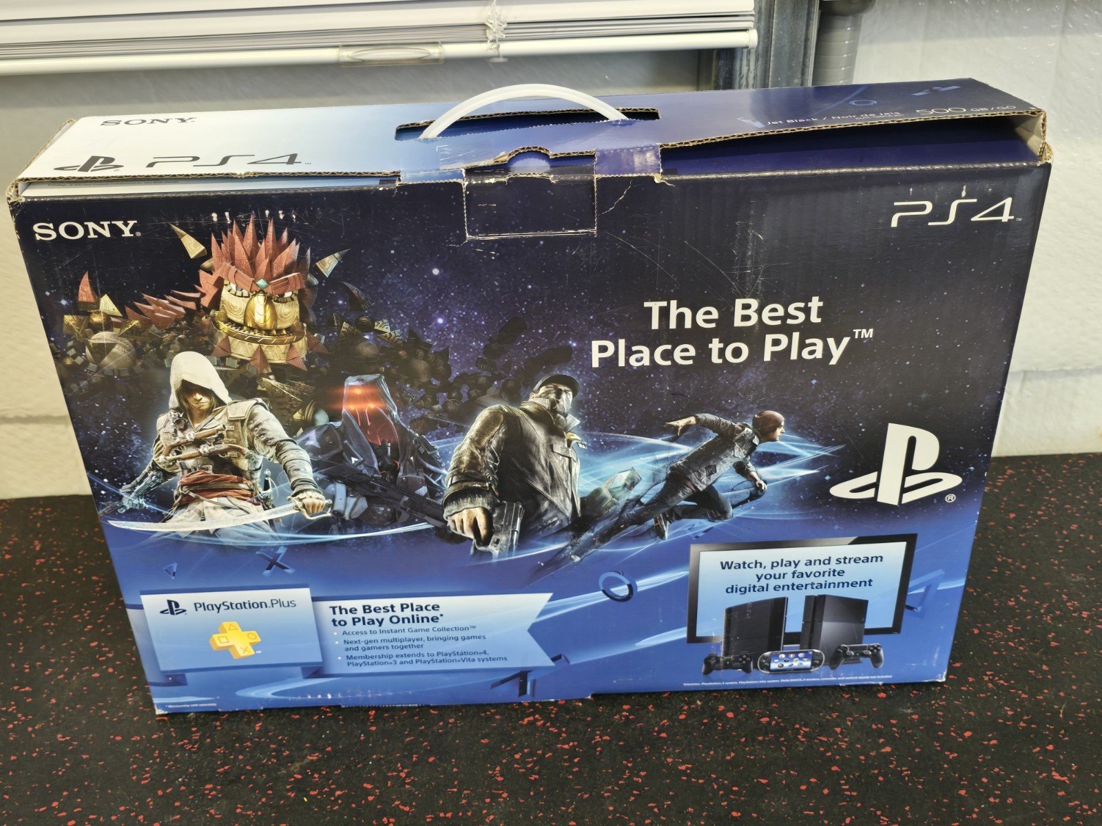 Sony PlayStation 4 500GB Jet Black Console + 2 Controllers & Original Box PS4