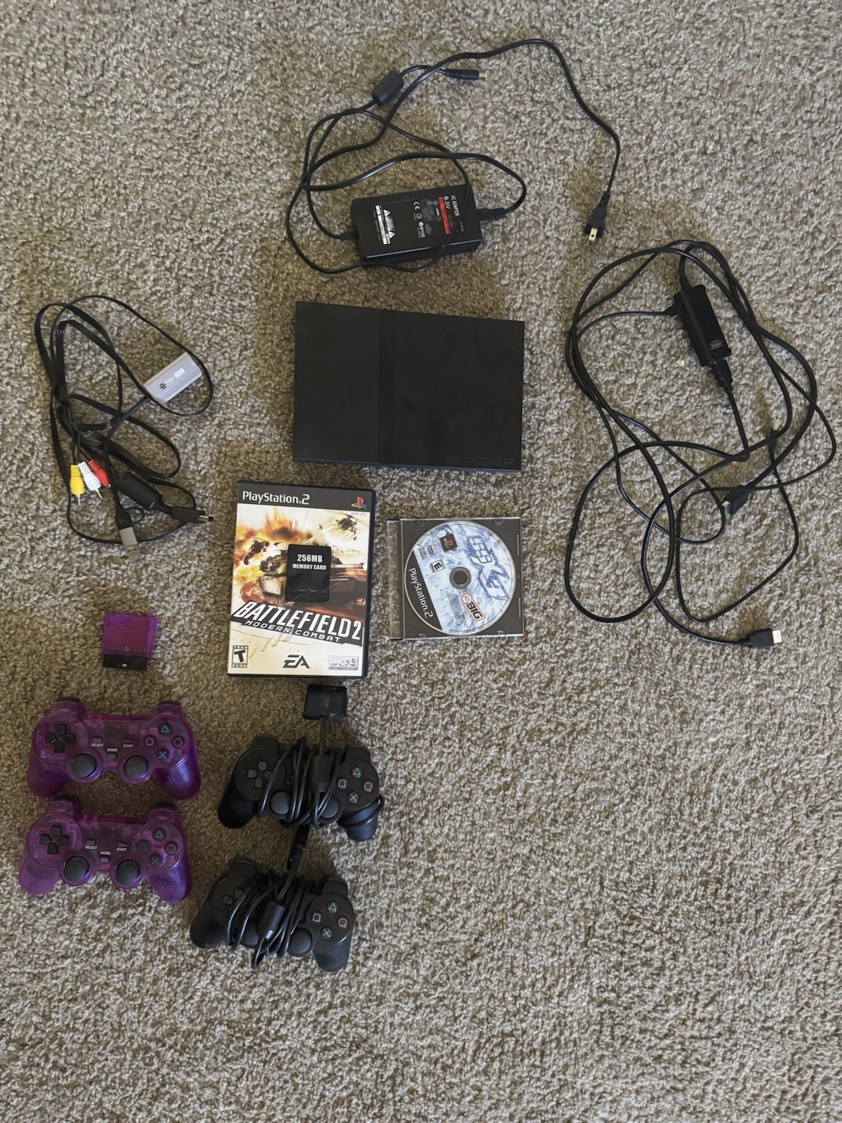 Sony PlayStation 2 Slim Bundle with 4 Controllers, Games & PS2 Video Capture