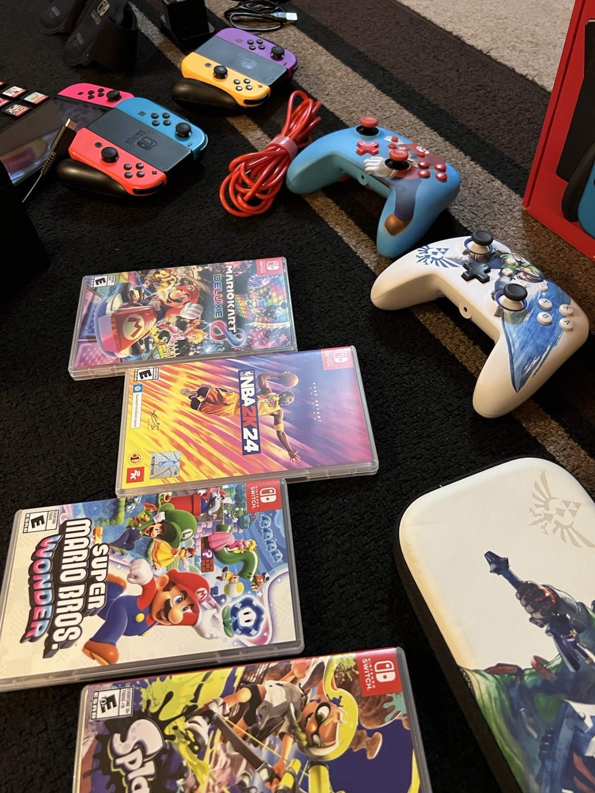 Nintendo Switch OLED Bundle Flawless Animal Crossing Super Mario LOADED w/EXTRAS