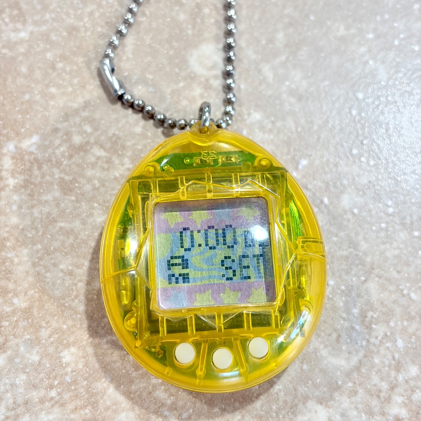 Bandai Tamagotchi (New Species Discovered!) 1997 Clear Yellow Pet Japan TESTED