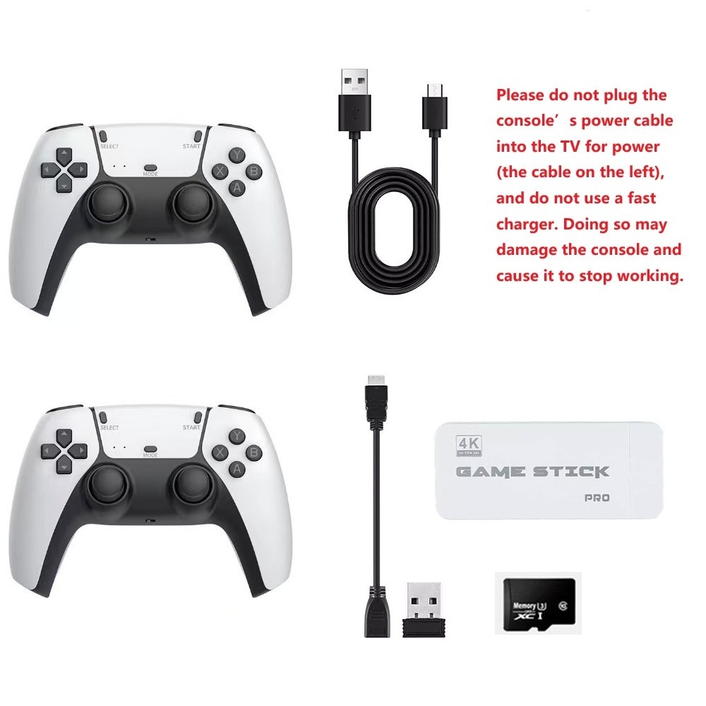 Retro Game Console 41000+ Games 4K HDMI Output w/ 2 Wireless Controllers &128GB~