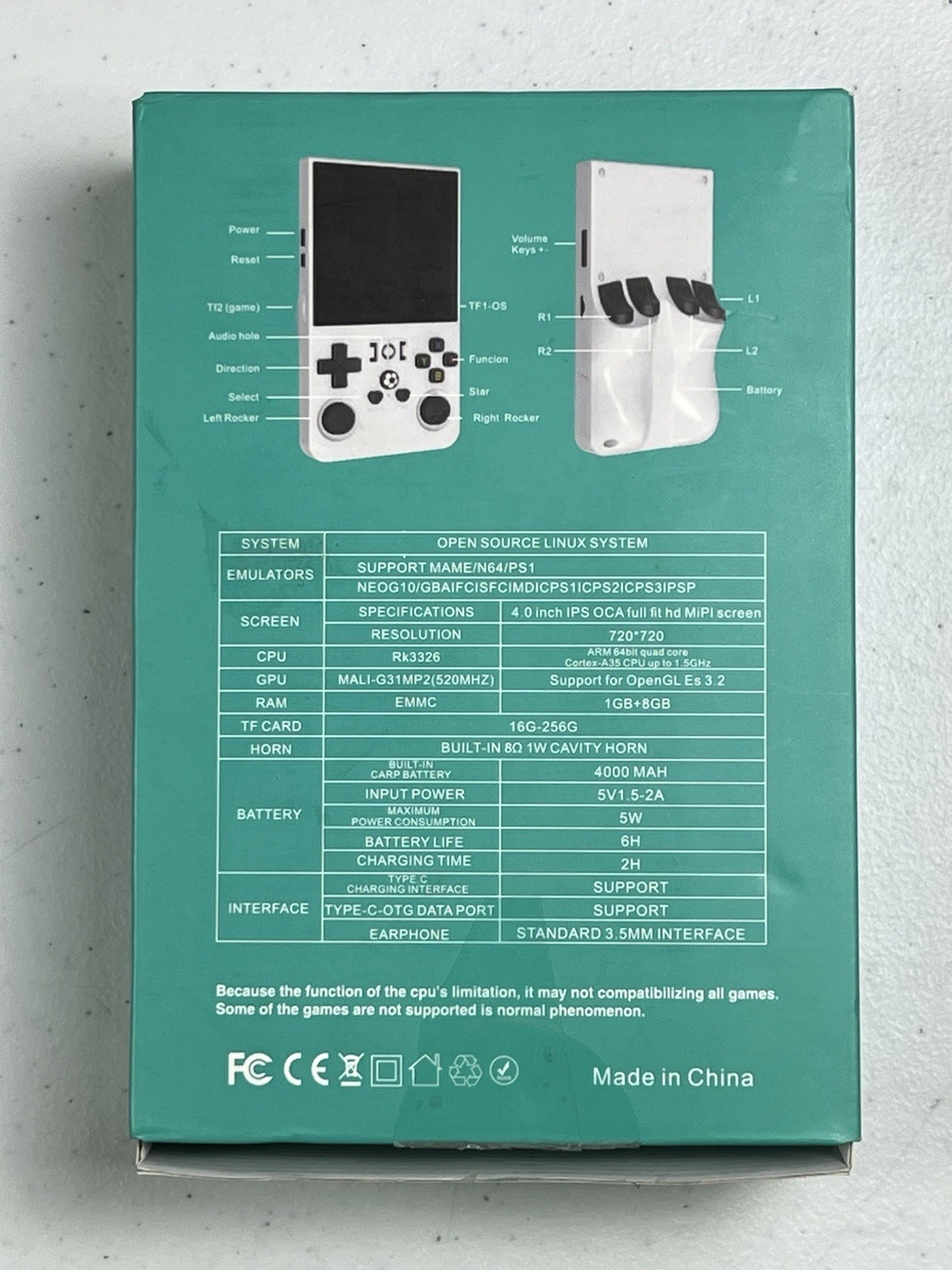 R36Max Open Source Handheld Game Console Retro Emulator 4.0 Inch IPS Screen HD