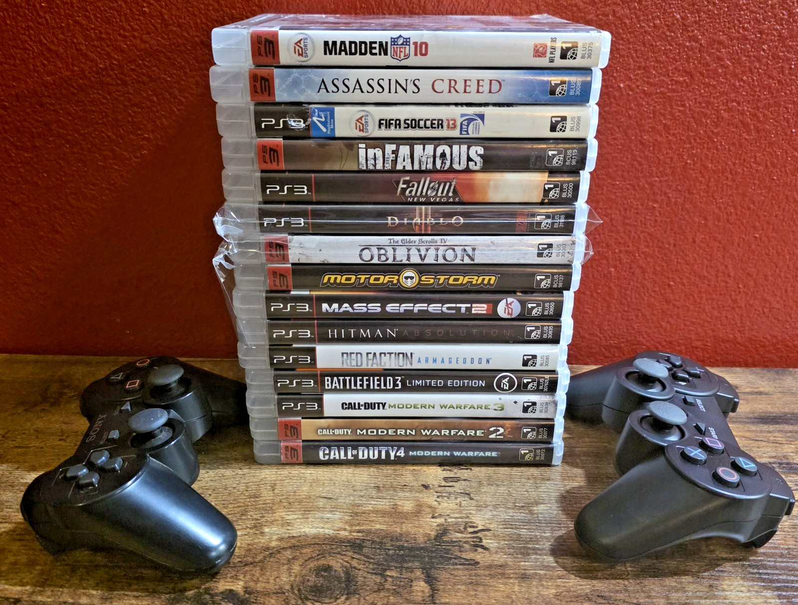 Sony PS3 Slim CECH-2001A 120GB Bundle – 15 CIB Games COD MW Trilogy/RPGs 2 Ctrls