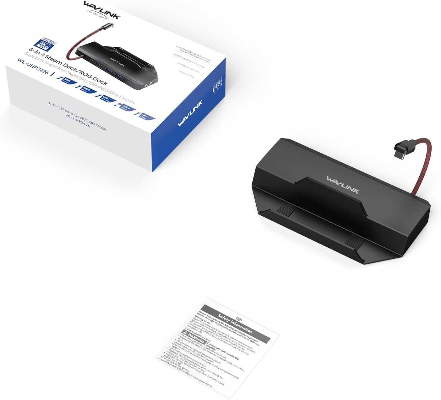 Compact 6-in-1 Docking Station for Steam Deck – 4K HDMI, 100W Charger Included