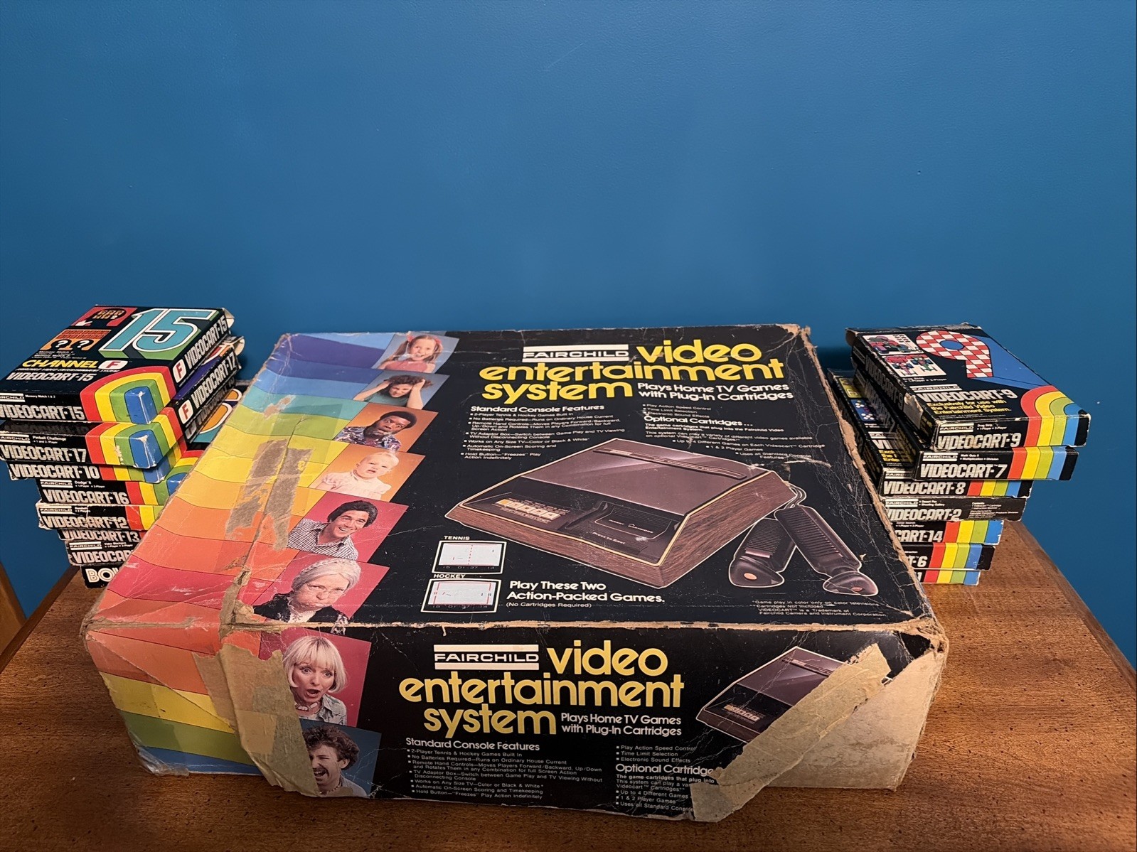 VTG Fairchild Channel F Video Entertainment System-15Cart Games Tested & Works