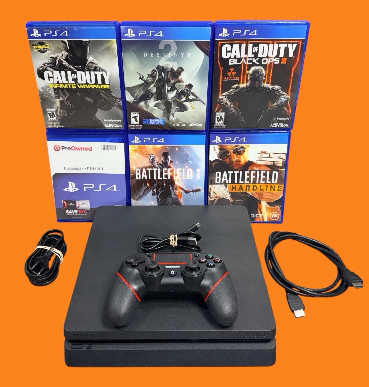 1TB SSD Sony PlayStation 4 Slim PS4 Call Of Duty Battlefield Console Bundle Lot
