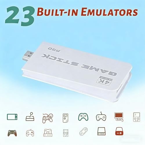 Retro Wireless Gaming Console 2026 – 128GB, 23 Emulators, 20,000+ Games, 4K HDMI