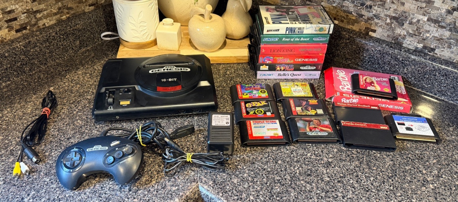 Sega Genesis Model 1 Console Bundle Controller, 15 Games, and Power/Av Cables!