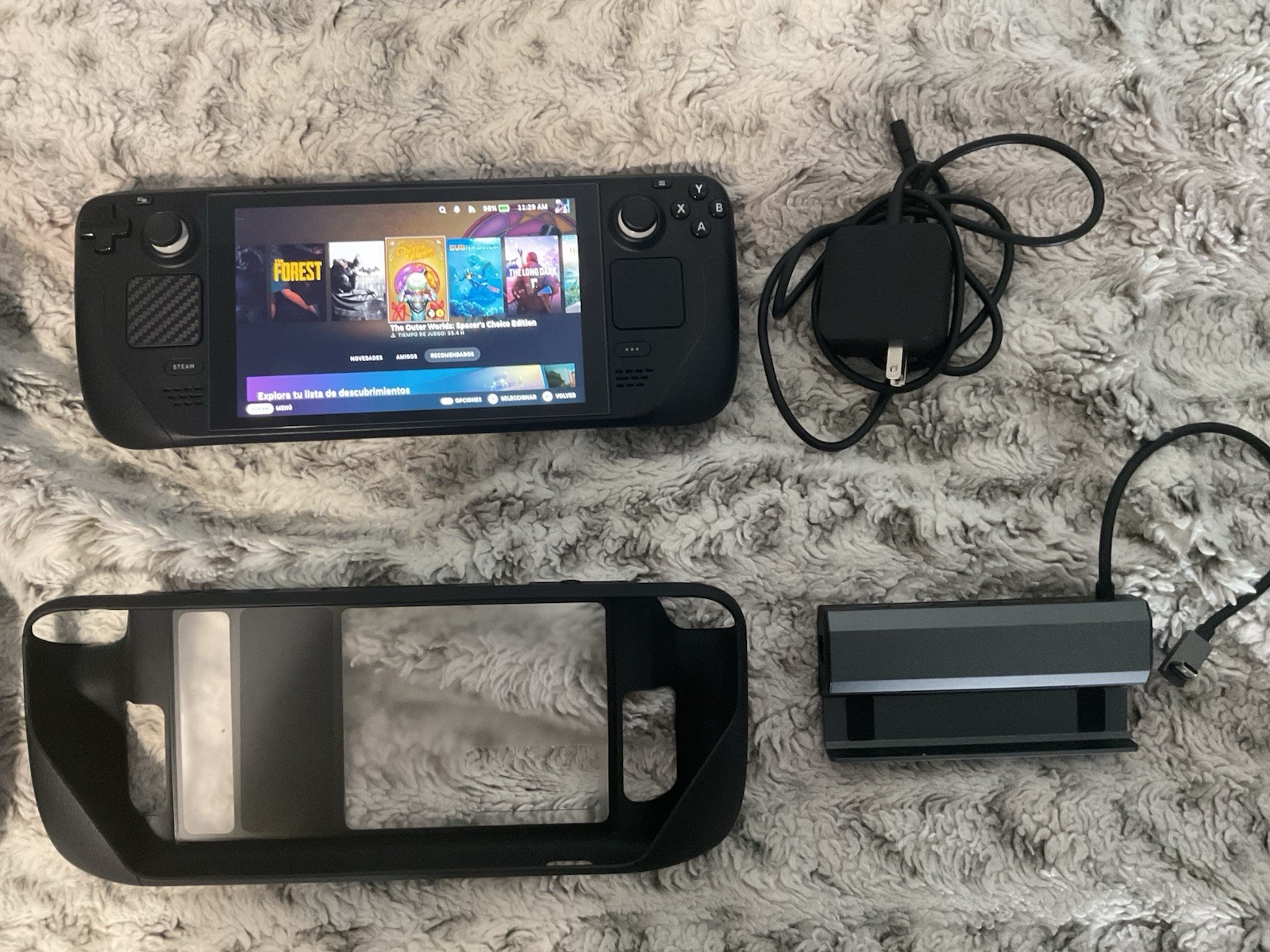 Valve Steam Deck 256GB Handheld Gaming System Black LCD with Case, Charger, Dock