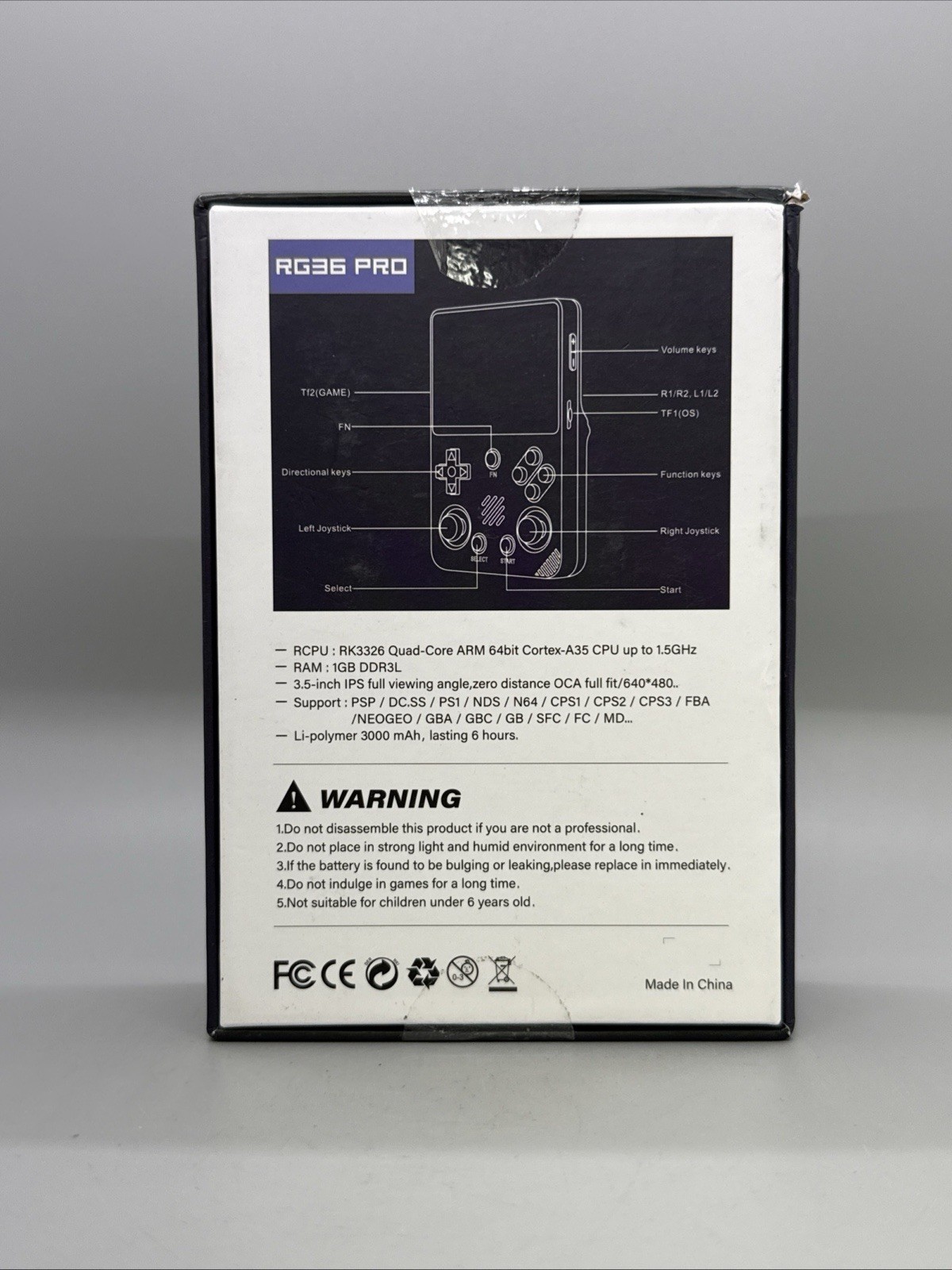 {A12} RG36PRO Retro Video Game Console – Open Source System,3.5″IPS Screen,64G