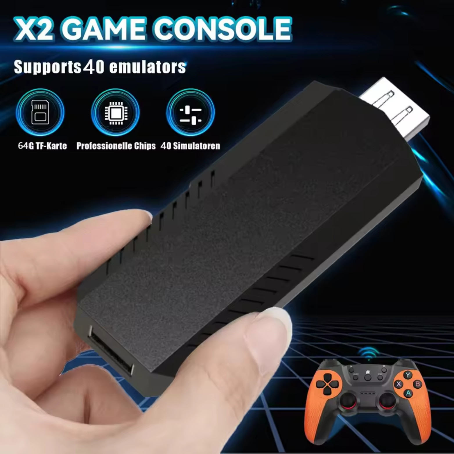 X2PRO 4K Retro Game Console 3D Arcade TV Wireless 2-4P PSP PS1 GBA