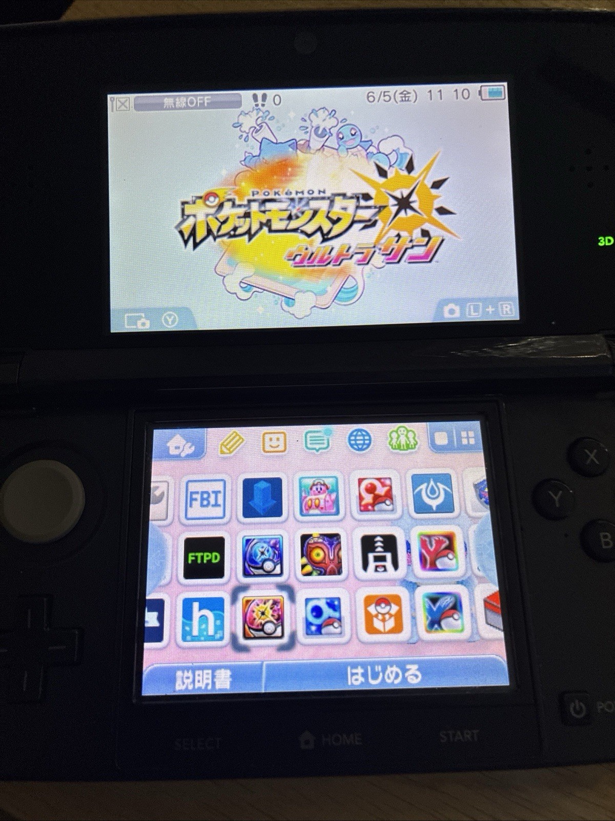 Nintendo 3DS 2GB System Black Region Free with 10+ Games 128gb Sd Card Charger