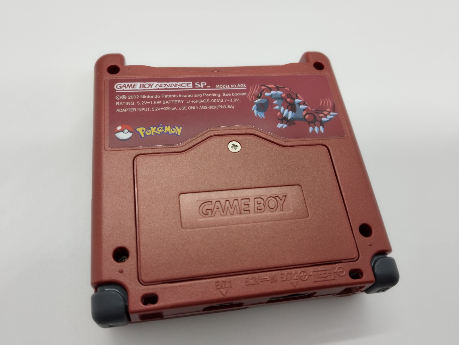Nintendo Gameboy Advance SP Groudon Pokémon Reshell *Glass Screen & New Battery*