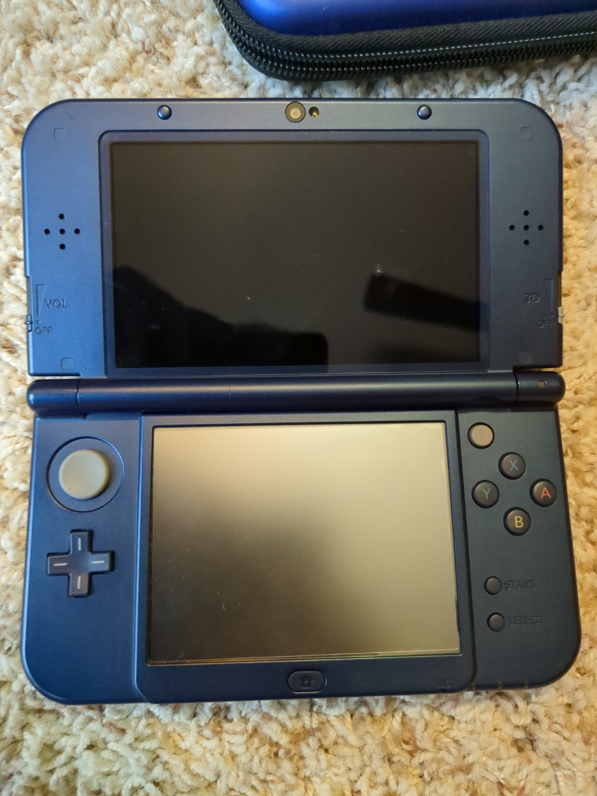 Nintendo New 3DS LL Dark Blue | Charger | Stylus | Case | DUAL IPS