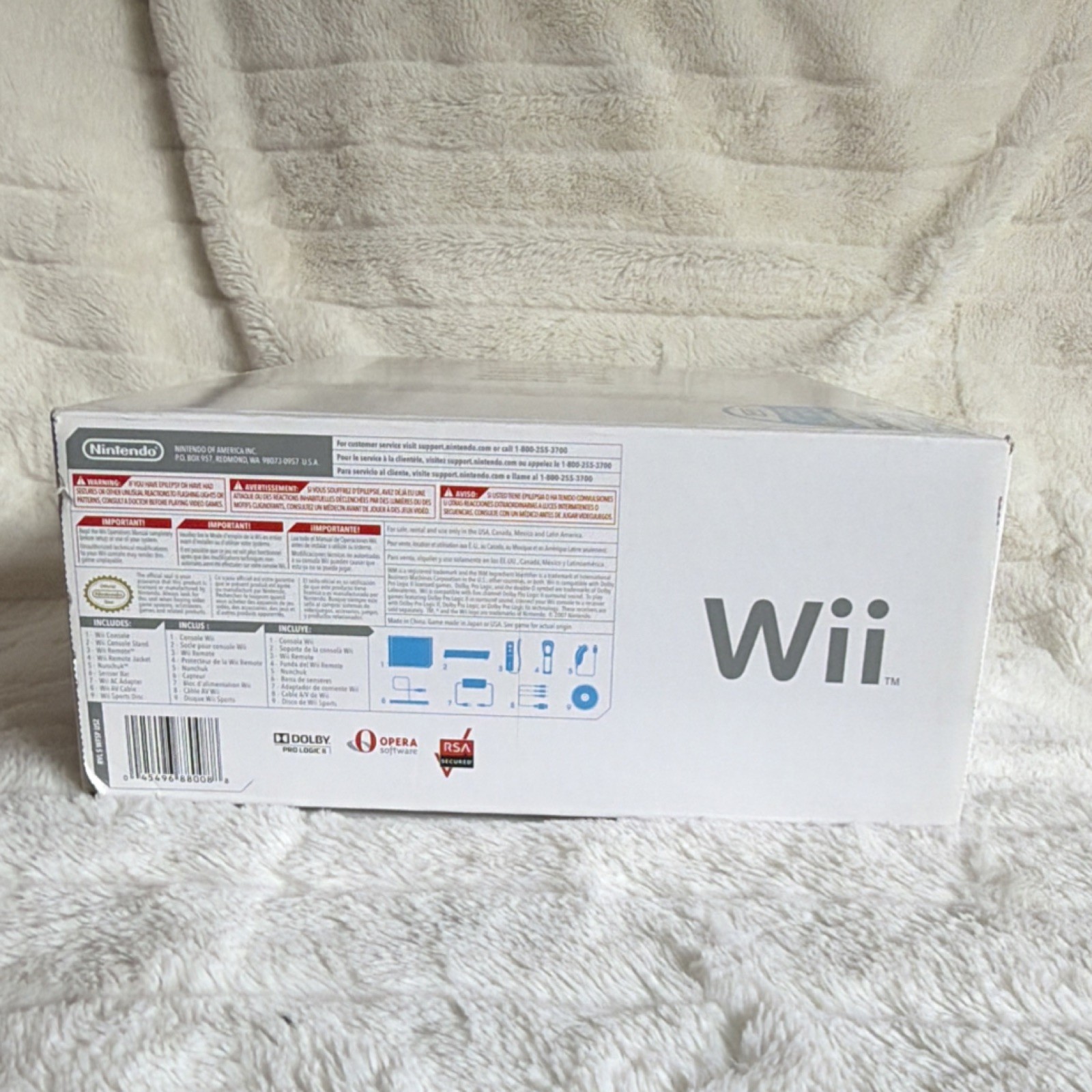 Nintendo Wii RVL-001(USA) White Console Bundle w/ Wii Sports, Remote, Box Tested