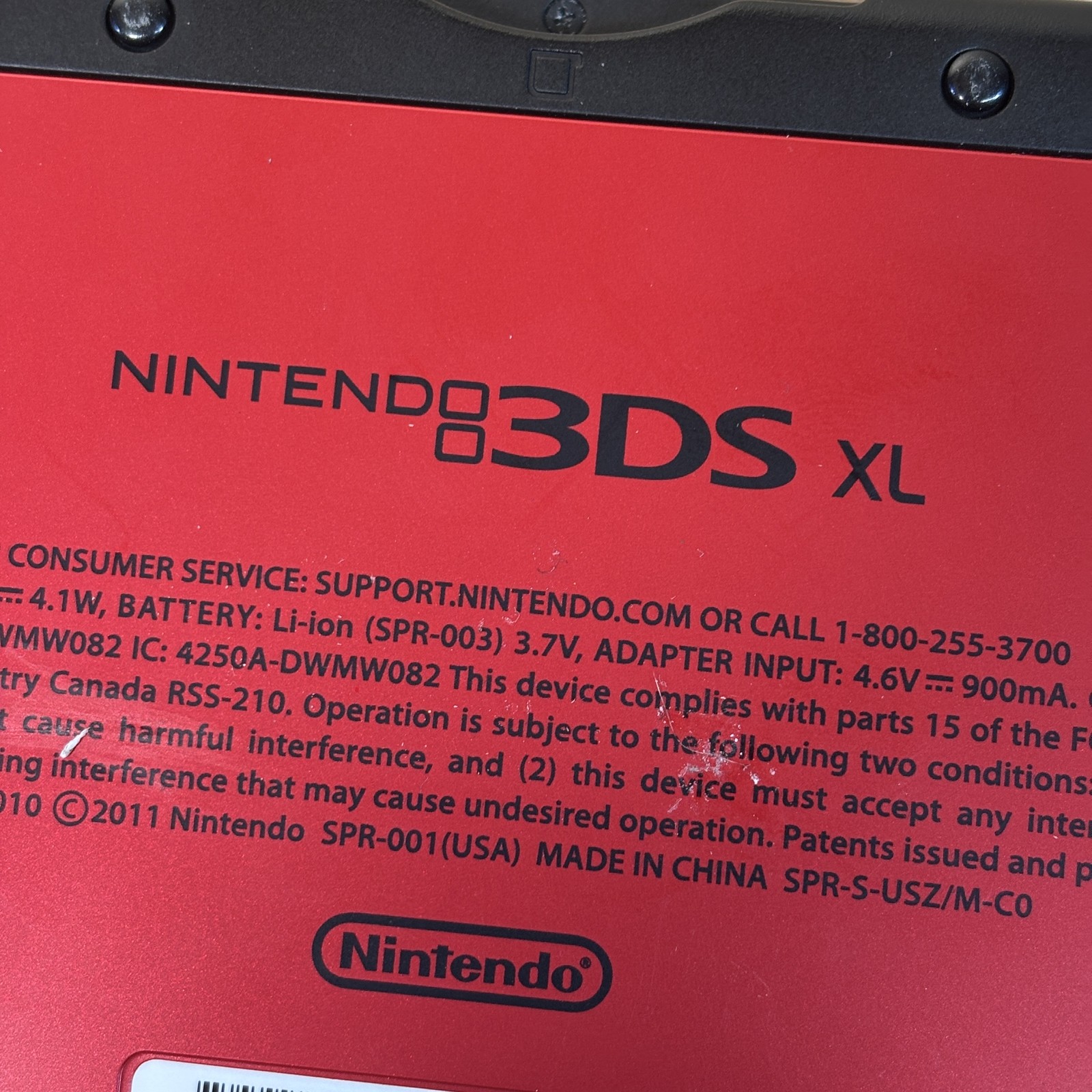 Nintendo 3DS XL SPR-001(USA) Red/Blk Handheld 2Screen 4GB Video Game System 1988