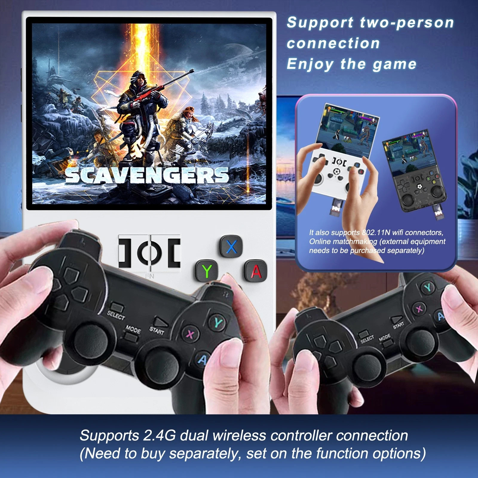 White R36 Max Handheld Game Console 3.5 Inch IPS Screen 20000+ Games Video Games
