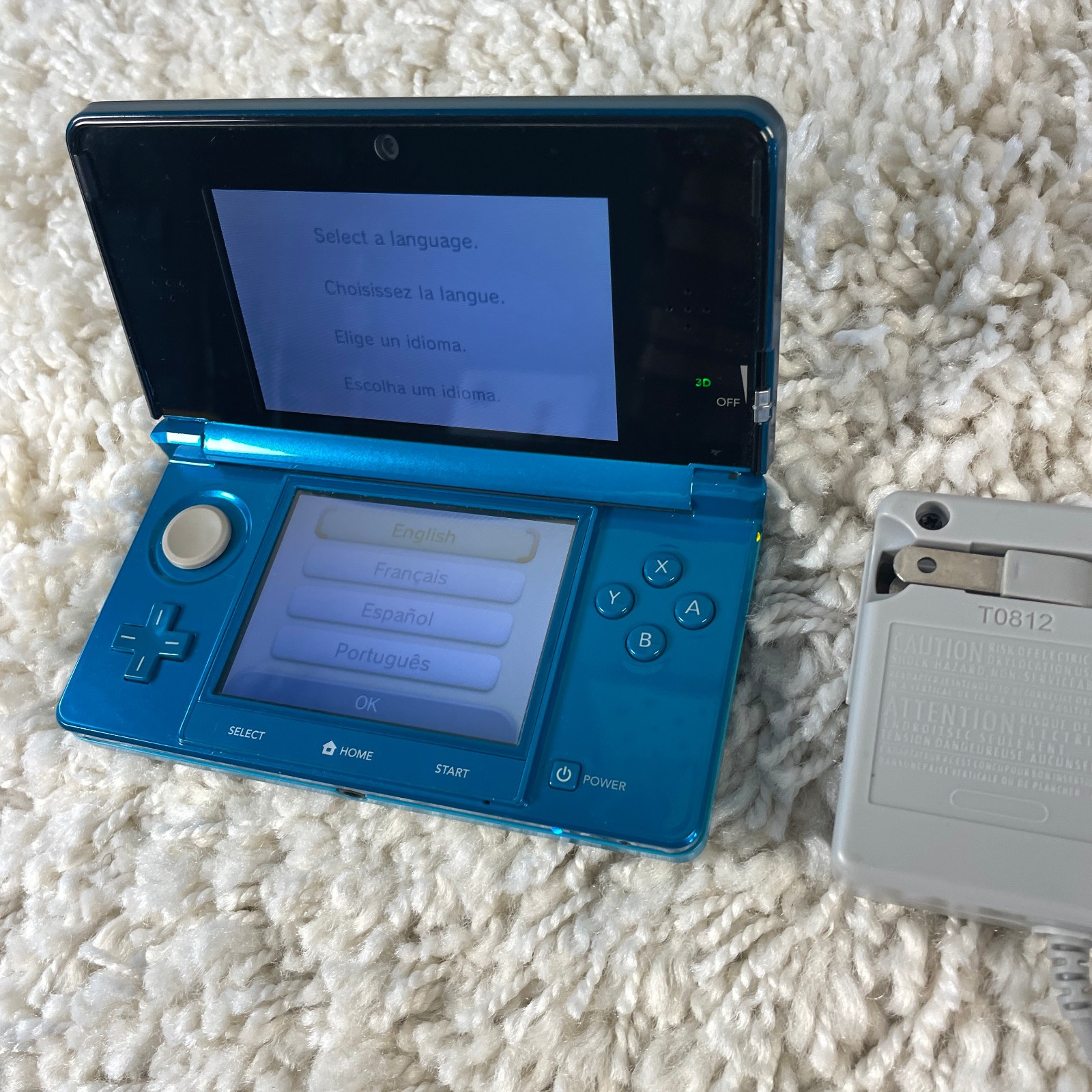 Nintendo 3DS Aqua Blue Handheld Handheld Console System CTR-001 Tested