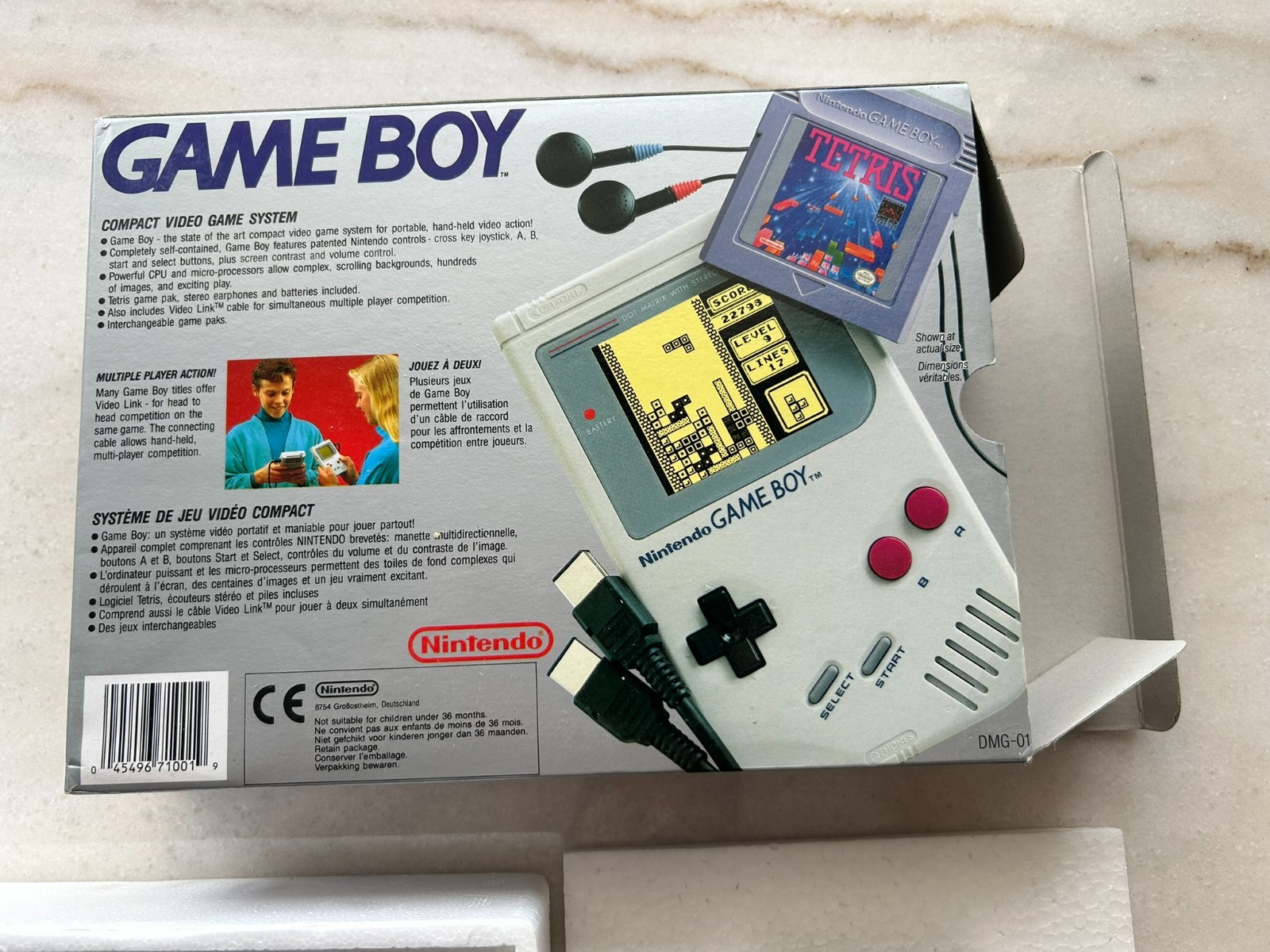 Nintendo Game Boy System DMG-01 Dutch? in BOX with 4 Games Tetris Pokemon Gold