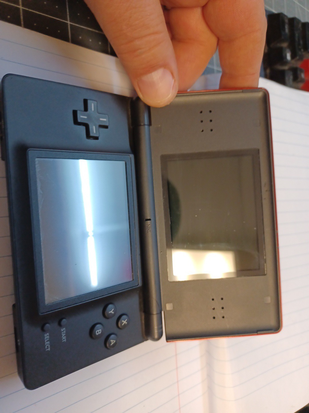 Nintendo DS Lite USG-001 Red/Black Dual Screen Touch Handheld Console- Tested