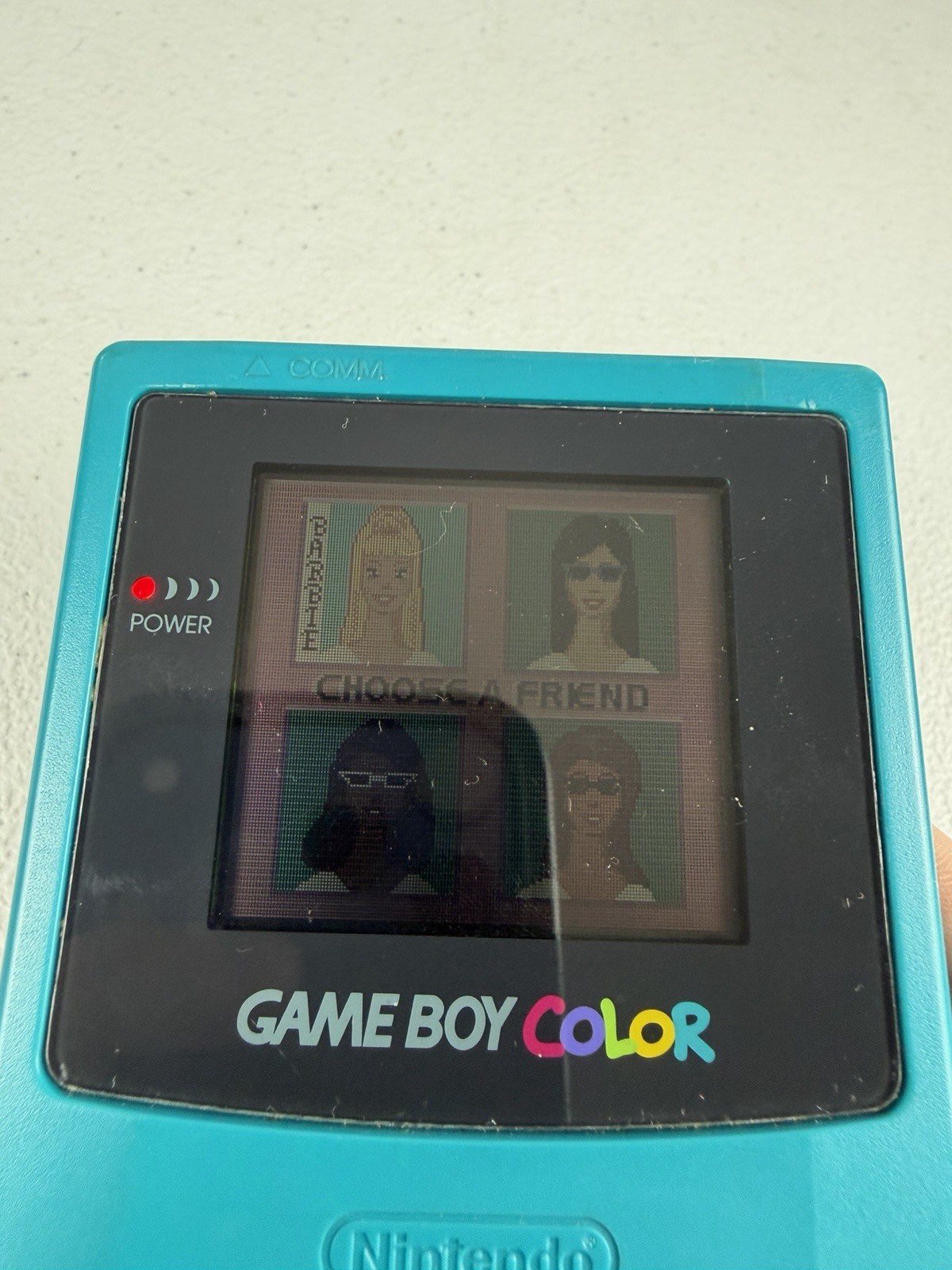 Nintendo Game Boy Color Handheld Console Teal With 2 Games TESTED Rugrats Barbie