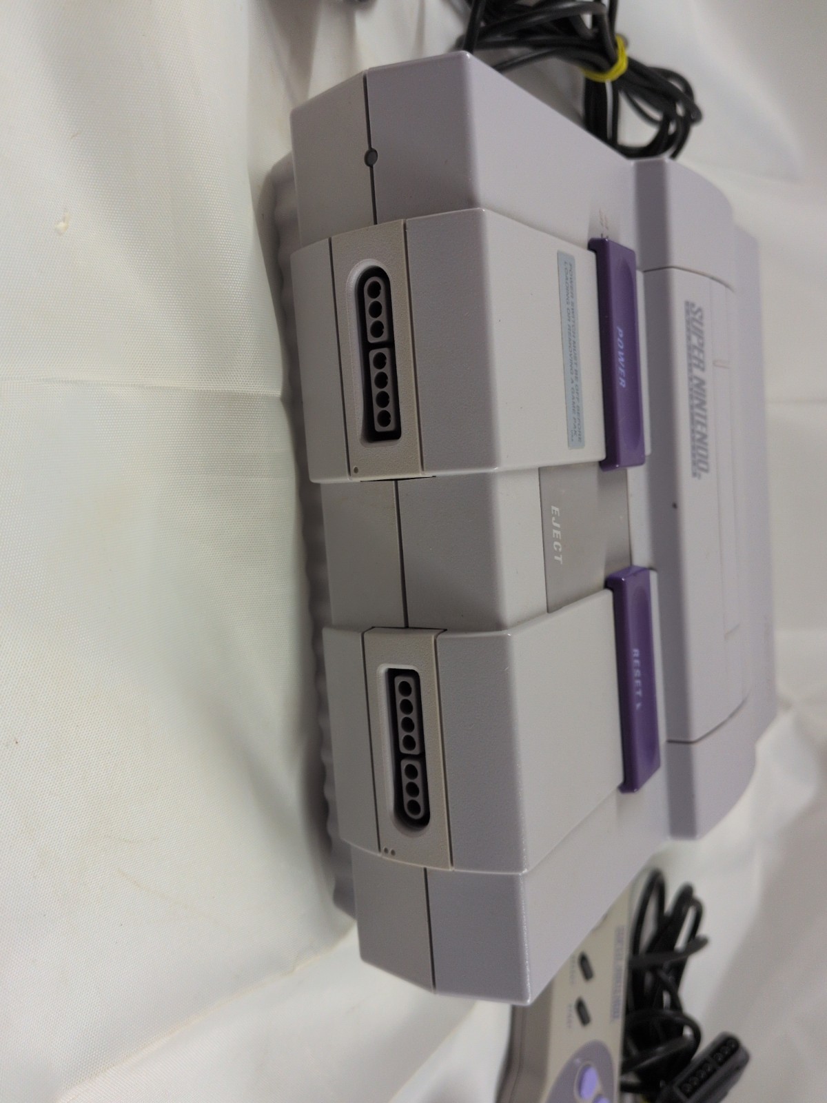 Super Nintendo Console CLEAN WORKING SNES SNS-001 Tested Cables & 2 Controllers