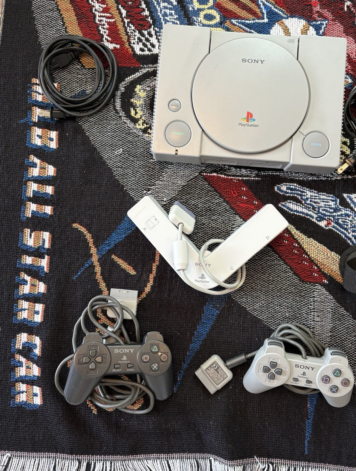 Sony PlayStation 1 Console W/ 2 Controllers & Multitap Bundle (SCPH-5501) PS1