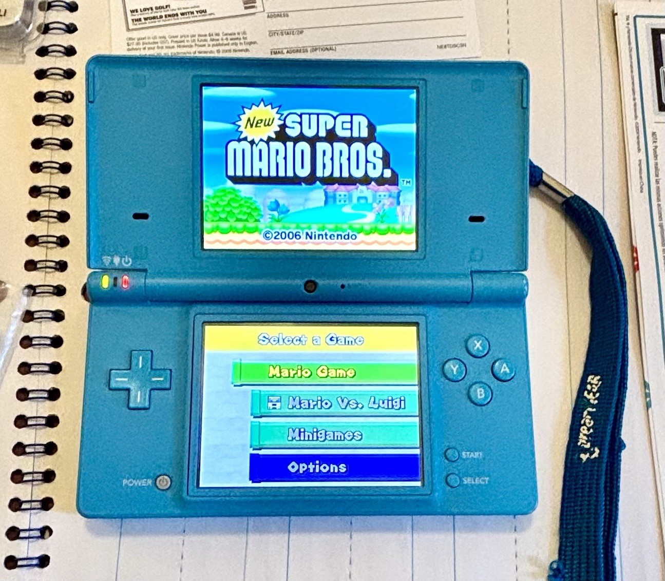 Nintendo DSi Blue Complete CIB Huge Bundle 15 Games Tested Matching Serials