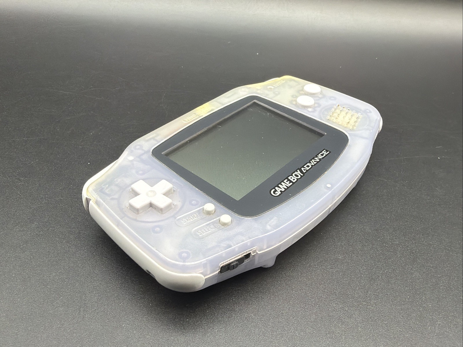 Nintendo Game Boy Advance Console System Clear Glacier Works No Battery Cover