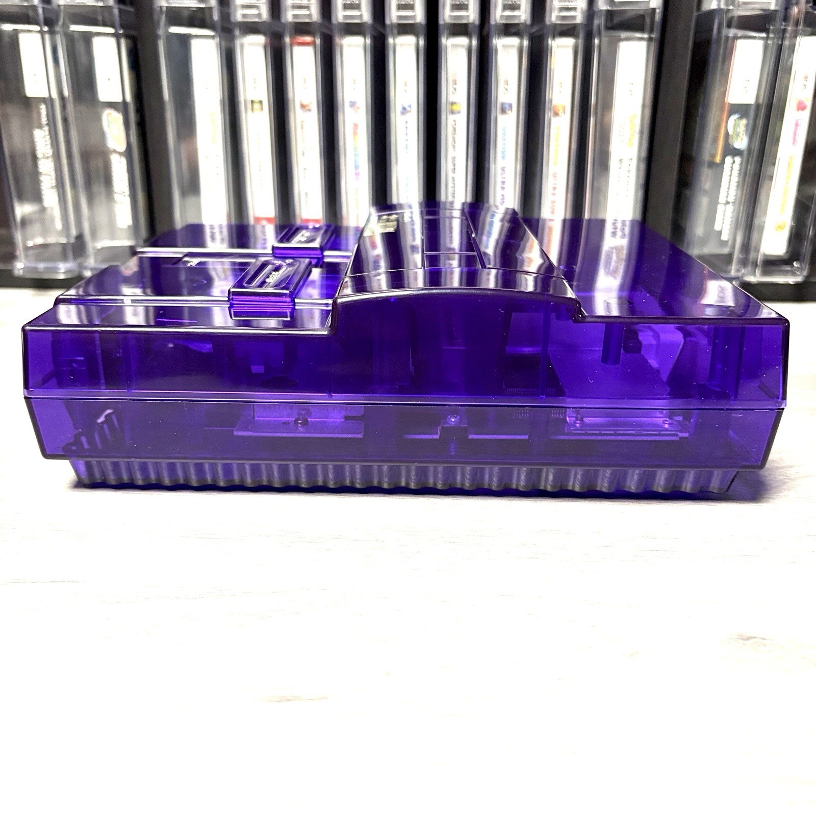 Custom Transparent Purple Super Nintendo SNES Game Console SNS-001