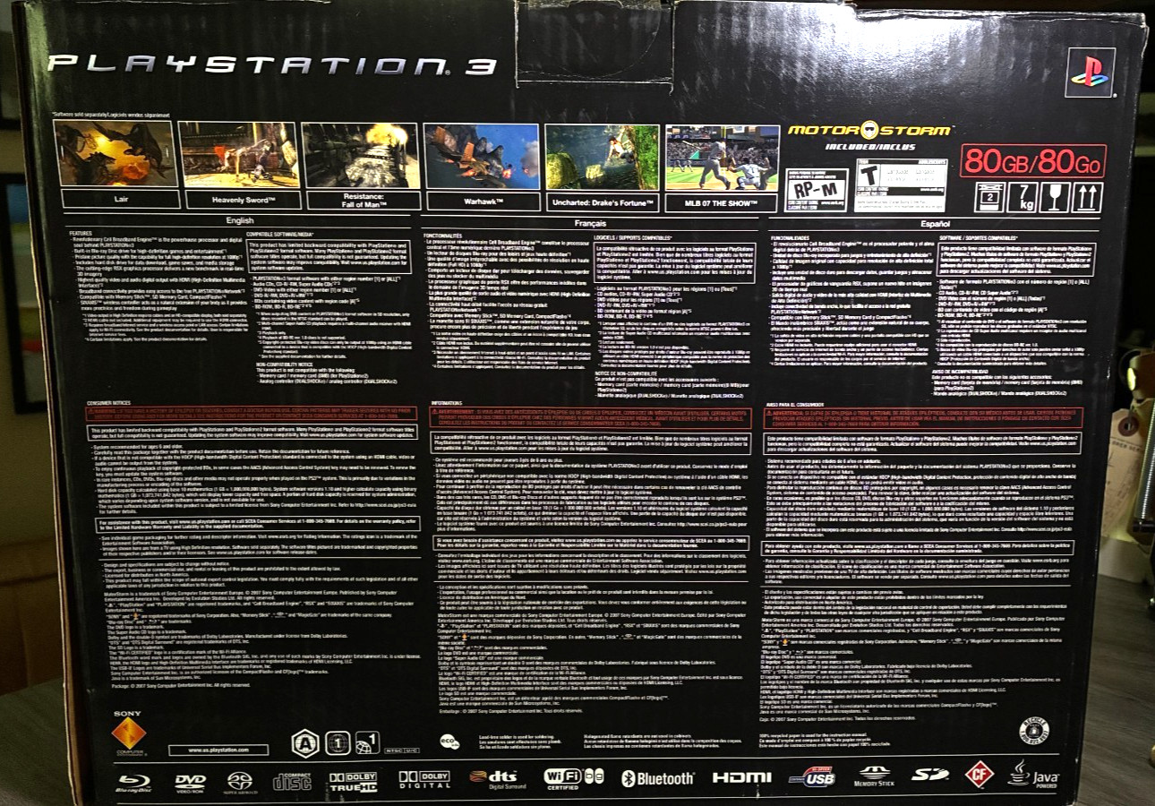 Sony PlayStation 3 MotorStorm 80GB Piano Black Console CIB Limited Edition