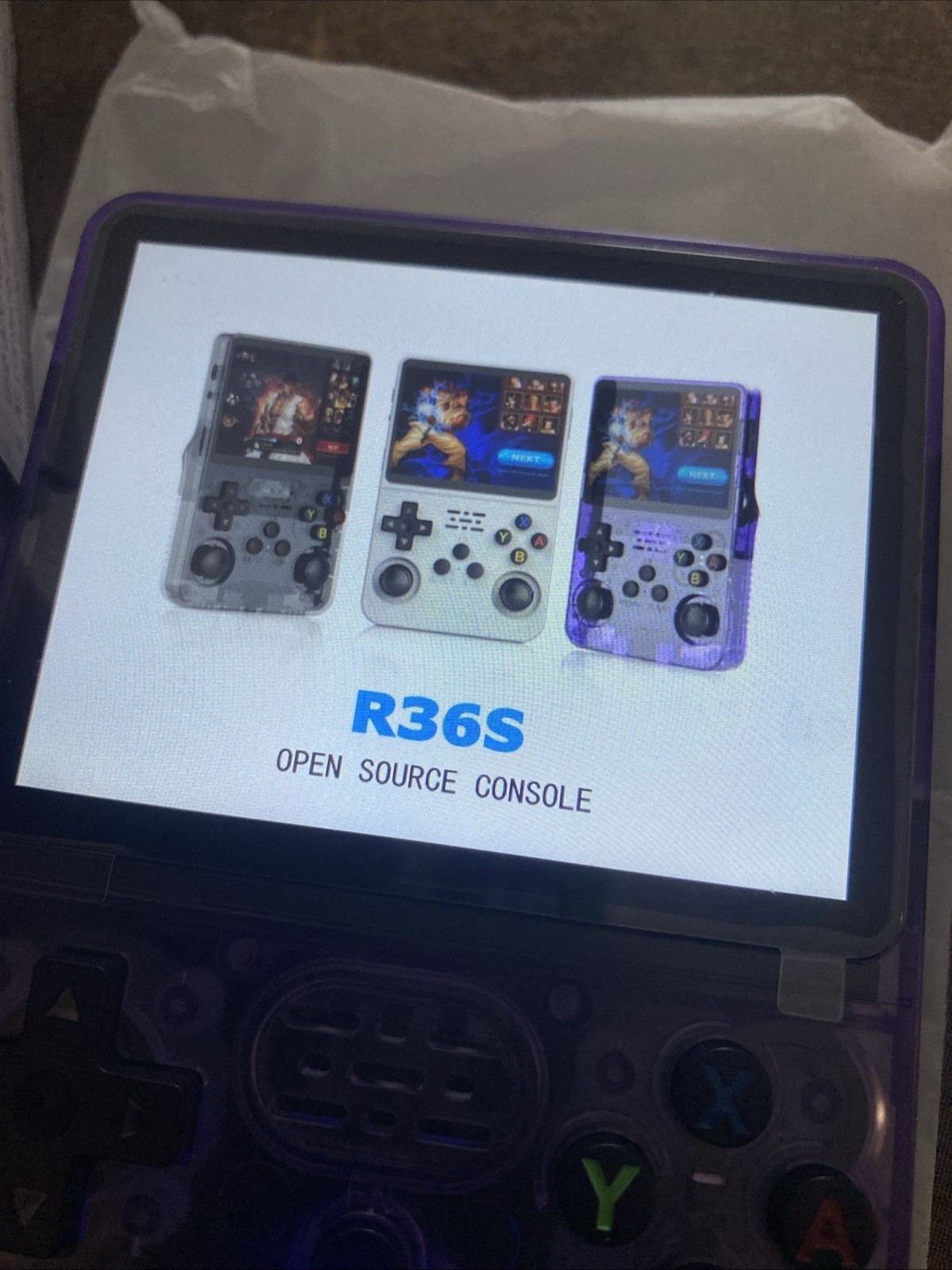 RK3326 Quad Core Handheld Game Console 128G With Built-in Games, Purple