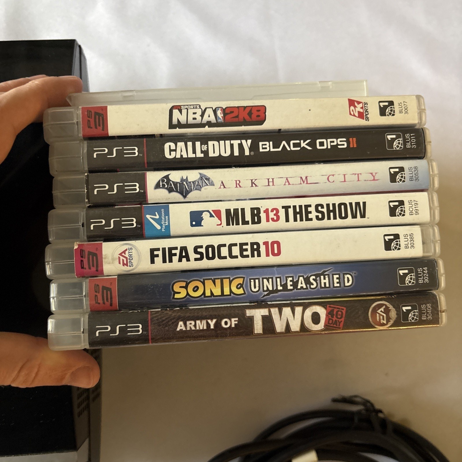 Sony PlayStation 3 Bundle Fat PS3 160GB With 8 Games & 2 Controllers CECHP01