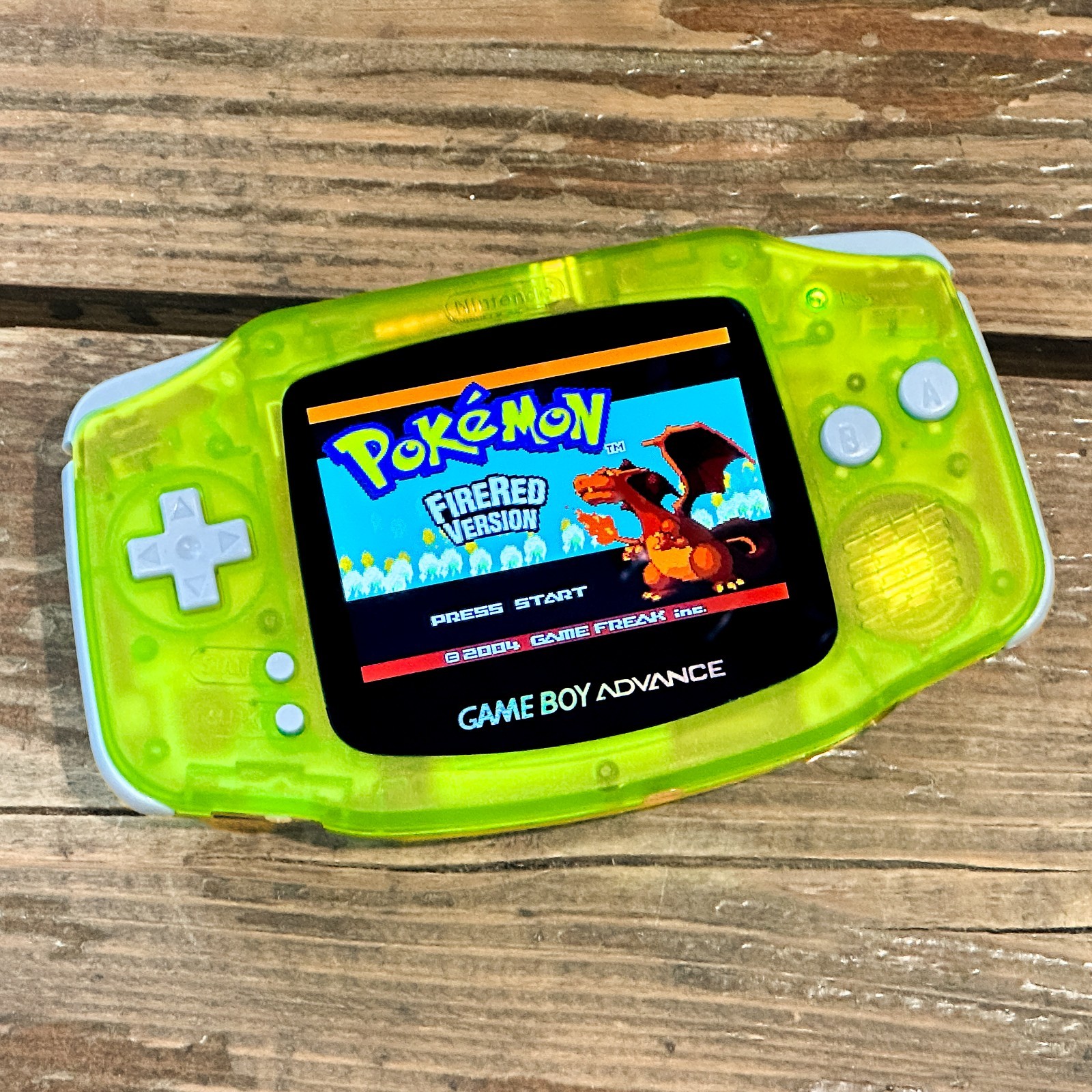 Nintendo Game Boy Advance GBA Neon Yellow System 101 V5 IPS LCD Backlit Bright