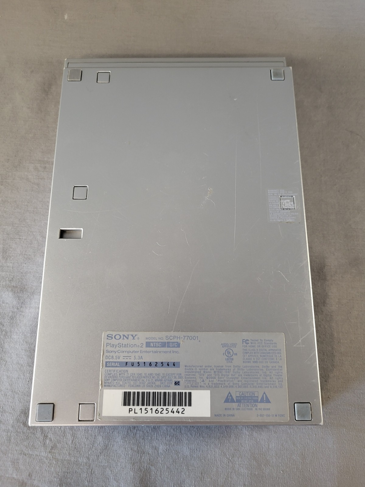 Sony PlayStation 2 PS2 Slim – SCPH-77001 – Silver – Cords, Controller & Mem Card
