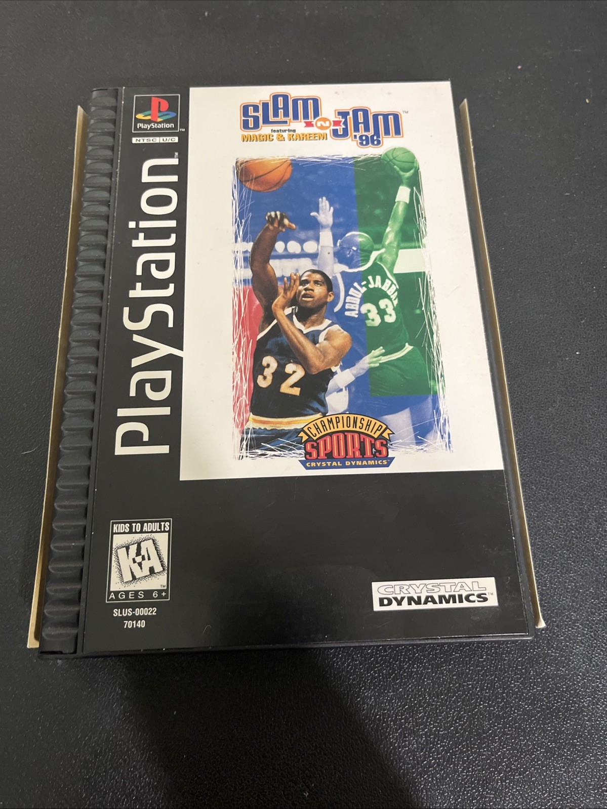 Sony PlayStation 1 Gray Turns On Controller Memory Card 3 Games Slam Jam NBA