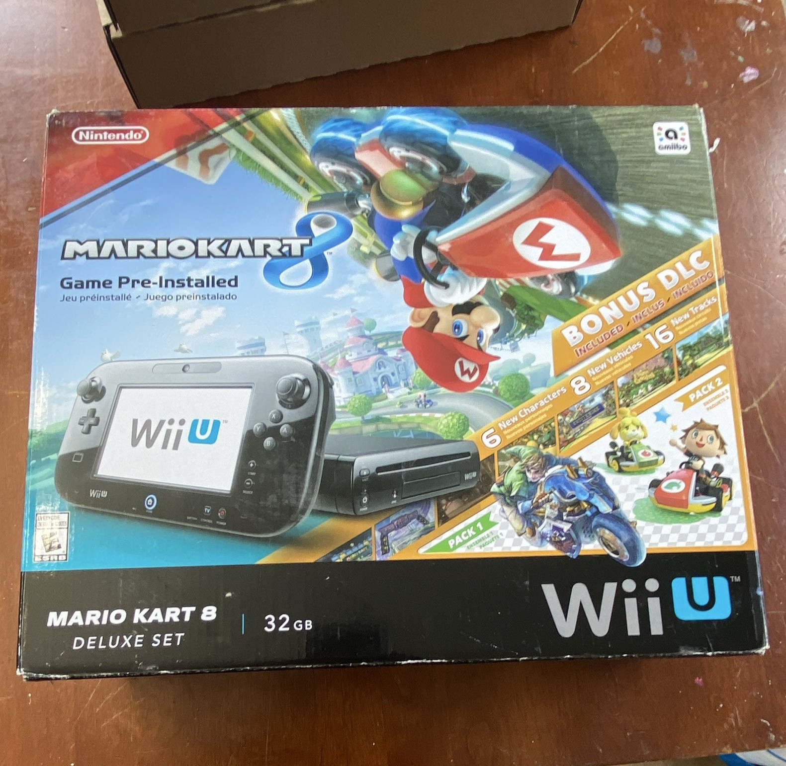 Nintendo Wii U Mario Kart 8 Deluxe Set 32GB Black Console HDMI 1080p US CIB