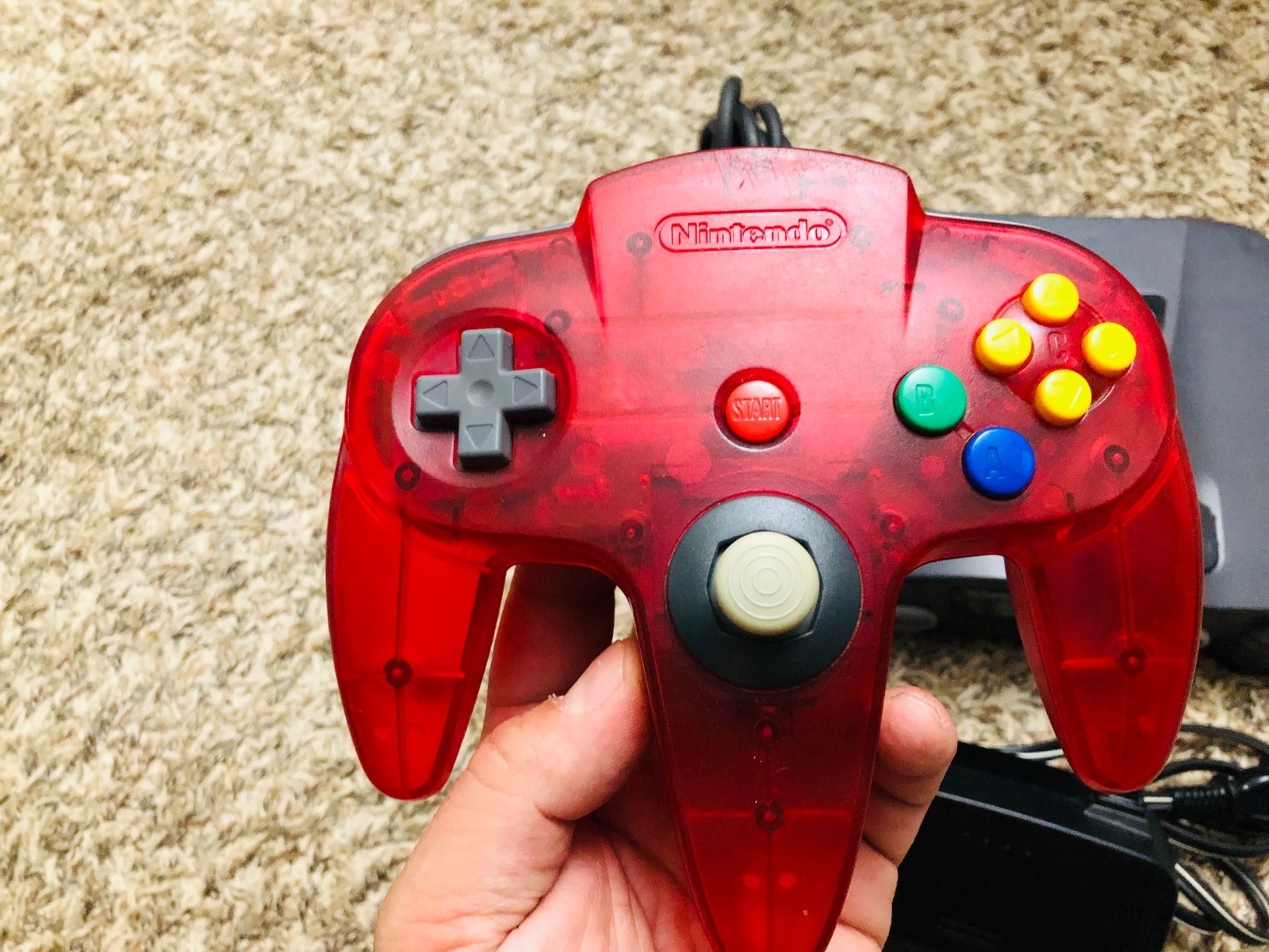 Black Nintendo 64 N64 Game Console W/ Expansion Pak 1 OEM Controller Tested
