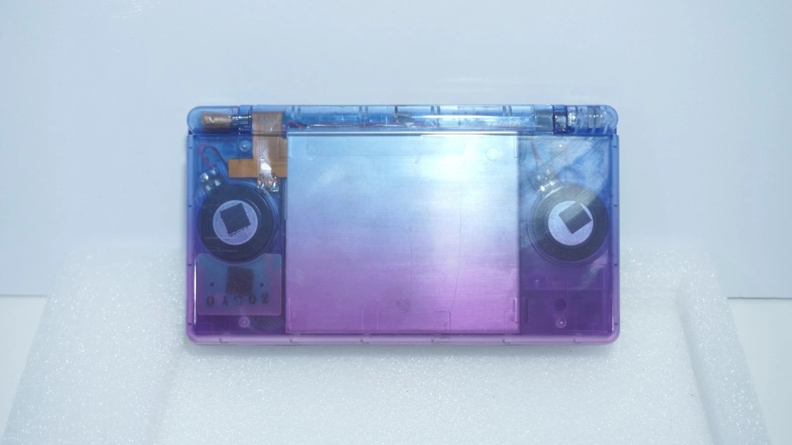 Nintendo DS Lite Transparent Clear Blue & Purple Handheld System with Charger
