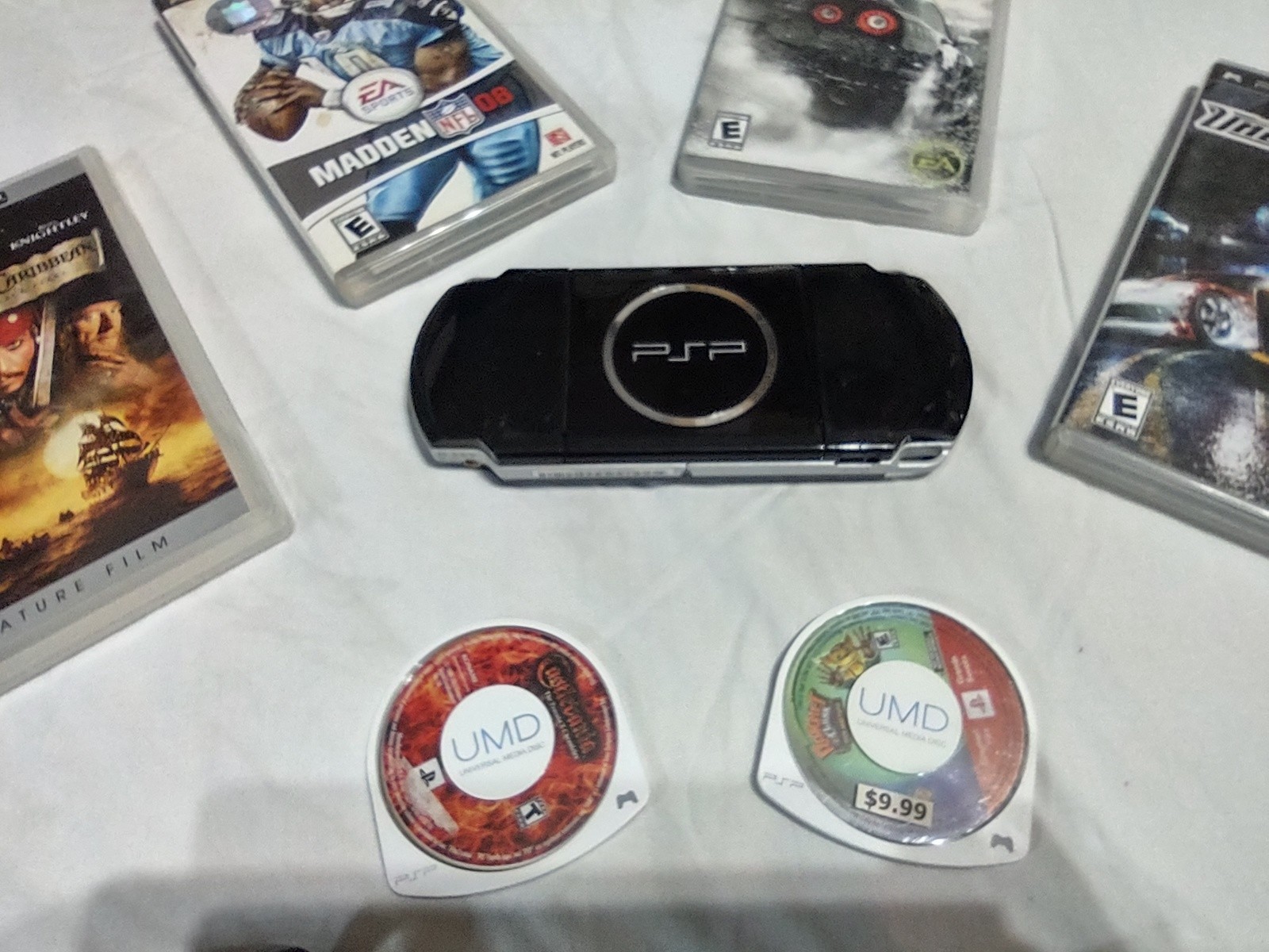 Sony PSP 3001 Portable Handheld Console System New battery + 5 Games + 1 movie