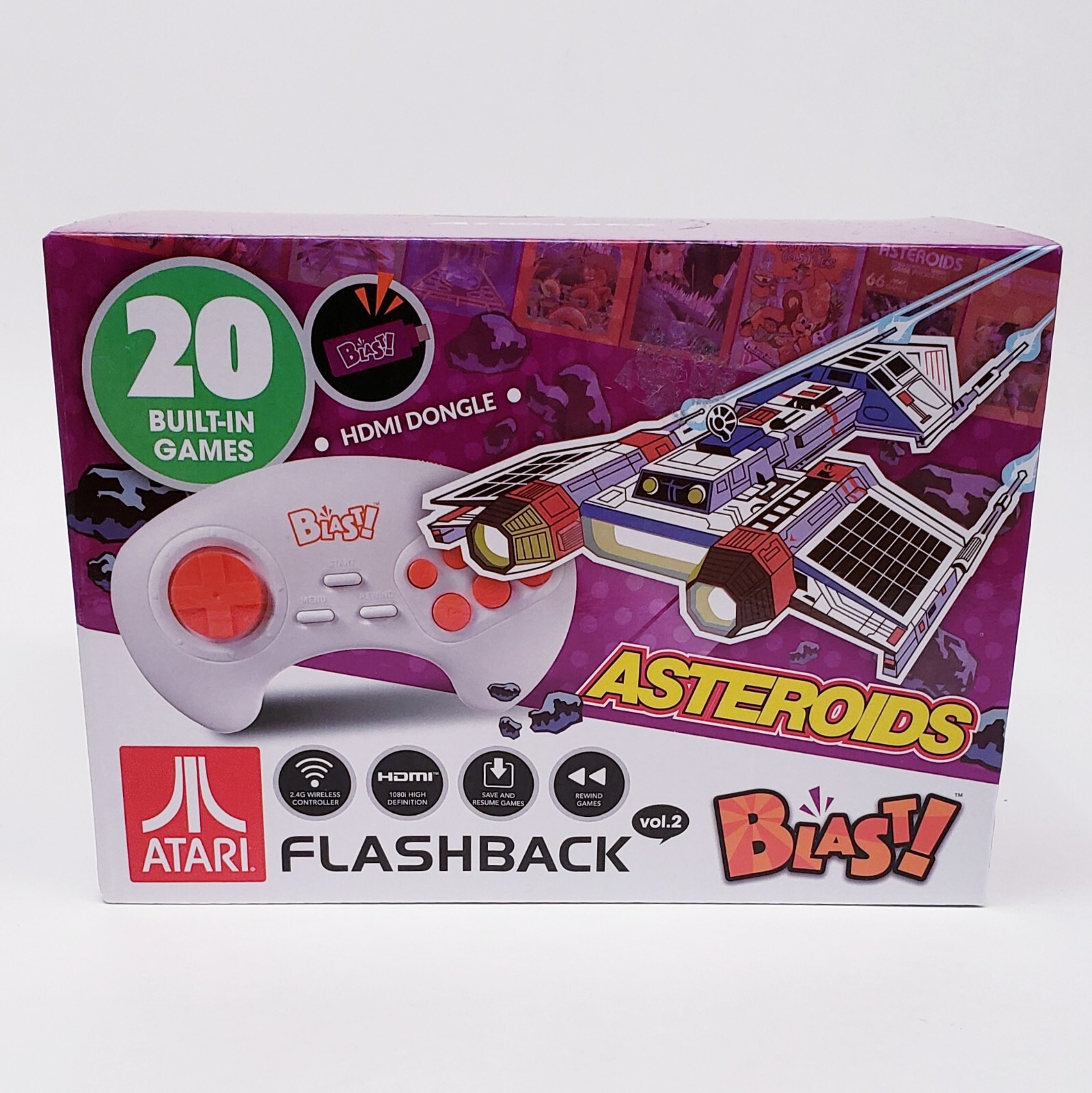 Atari Flashback Blast! Vol.2 Asteroids, Retro Gaming 20 Built in Games BRAND NEW