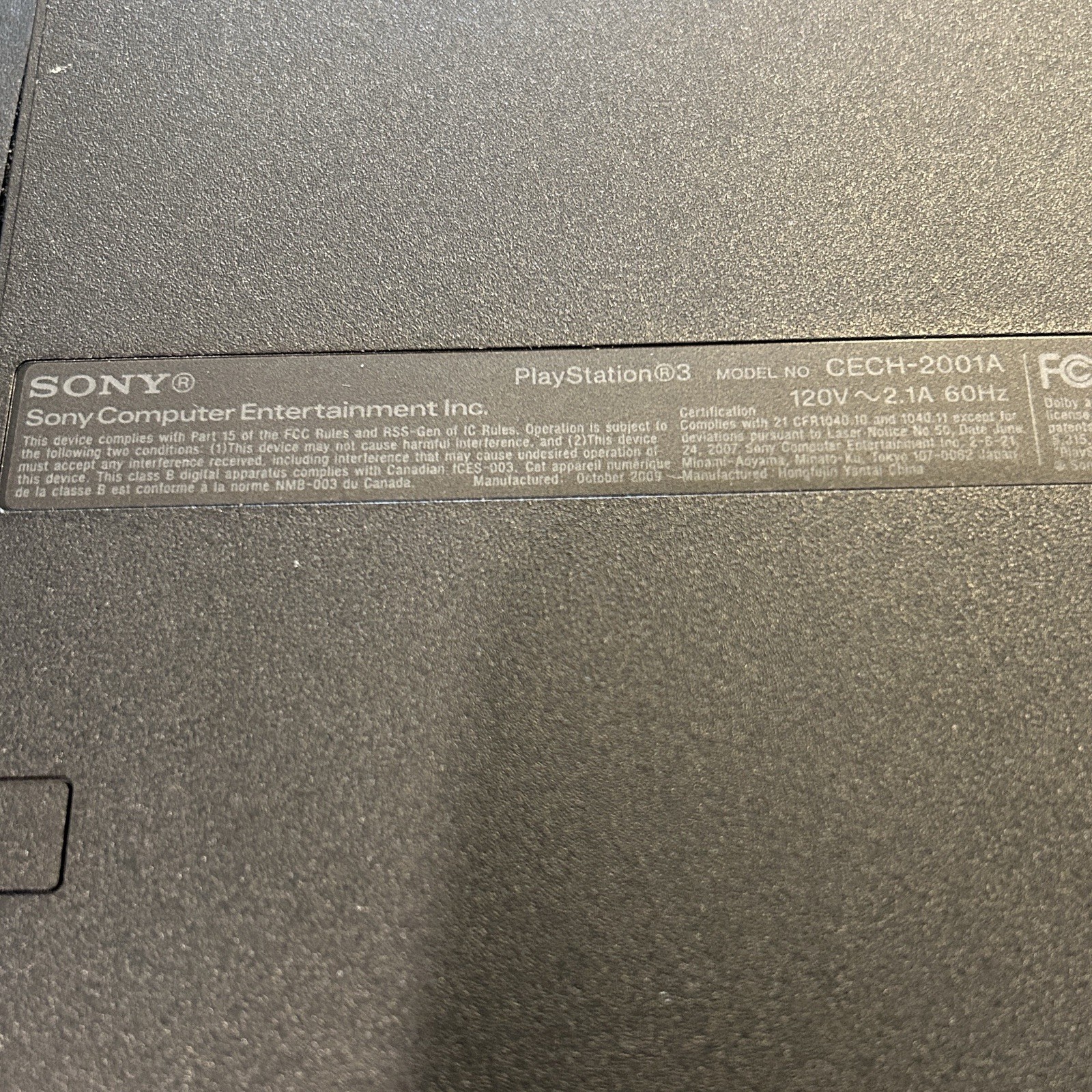 Sony PlayStation 3 Slim CECH‑2001A (120GB) Powers On Untested As Is Chords Incl.