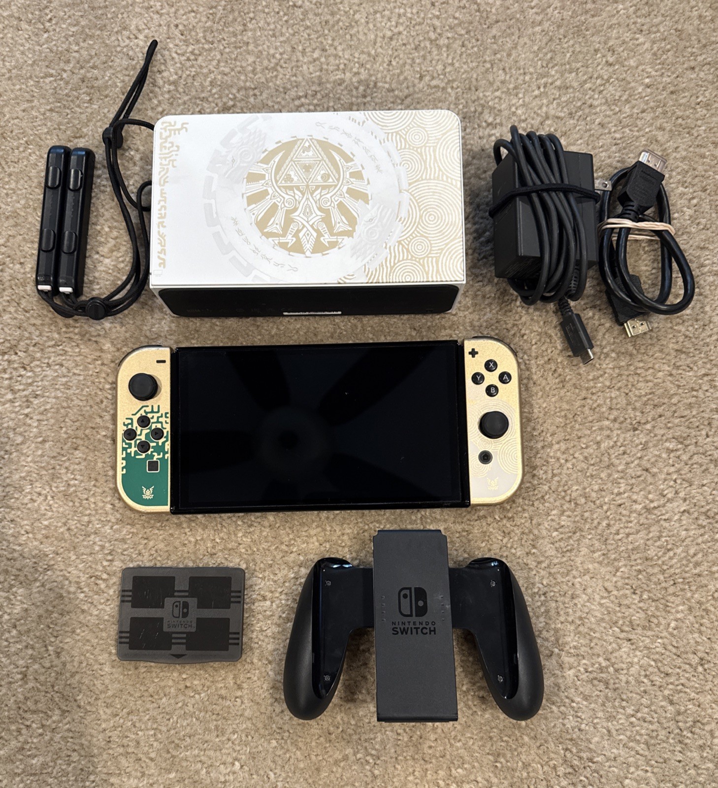 Nintendo Switch OLED 64GB Legend of Zelda Console Bundle Joycons W Dock Complete