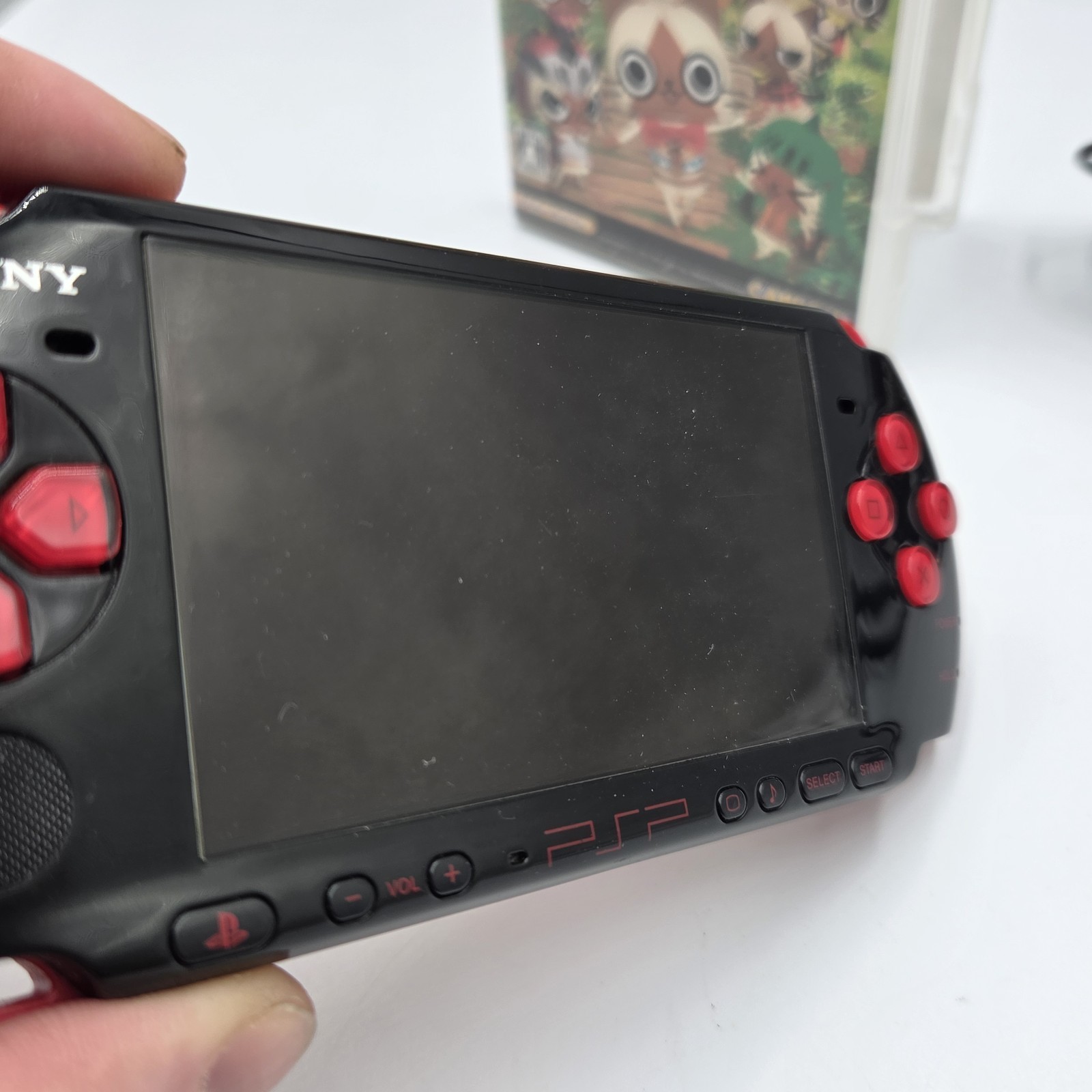 Sony PSP-3000 Red/Black Japan Import Bundle Tested Working UMD Reads + Charger