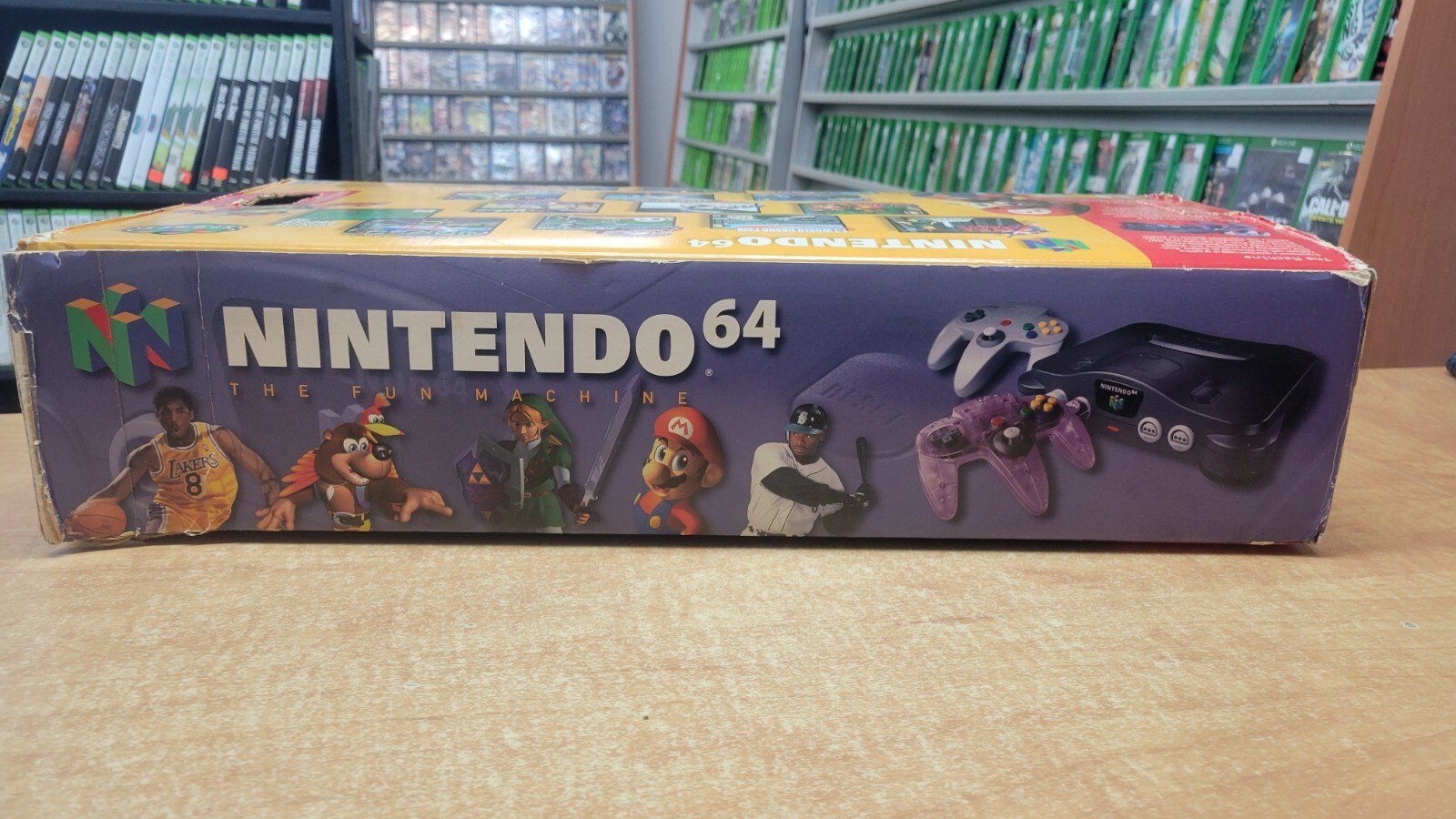 Nintendo 64 N64 Original Gray ConsoleIn Box Atomic Purple Tested & Working