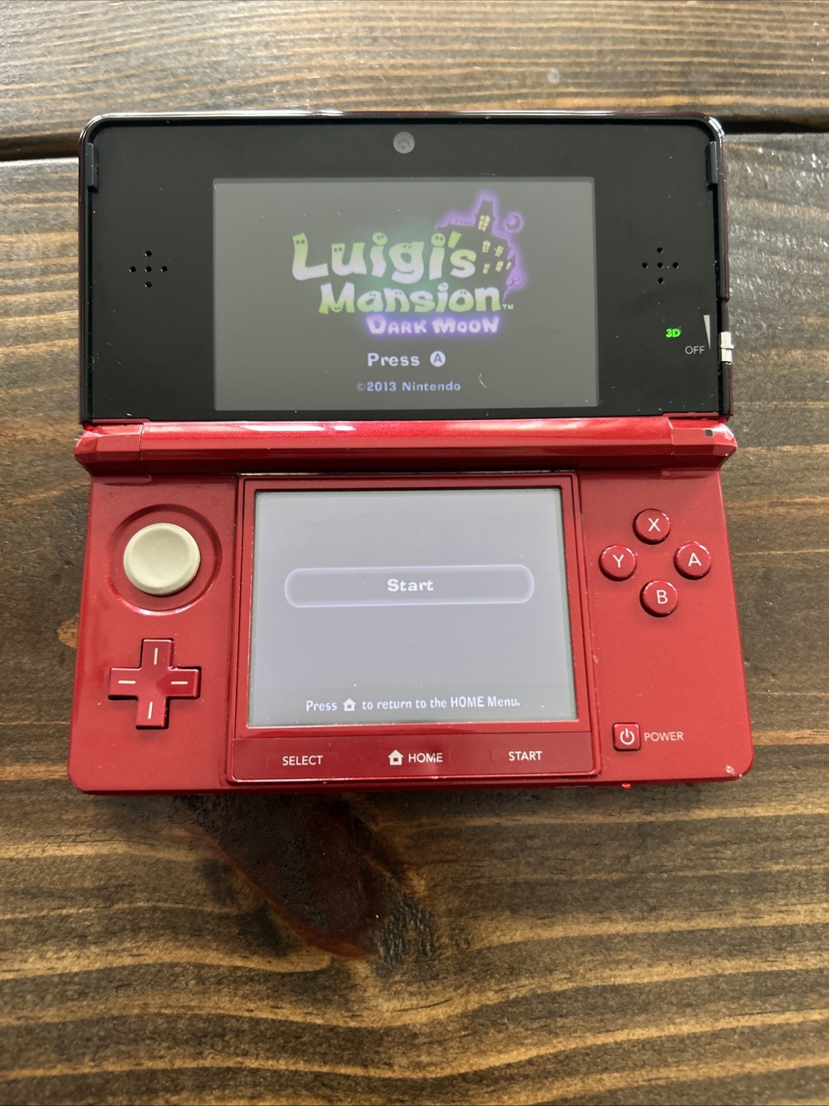 Nintendo 3DS Handheld System Red Charger Included No Styles Pen 9 Games & Sd