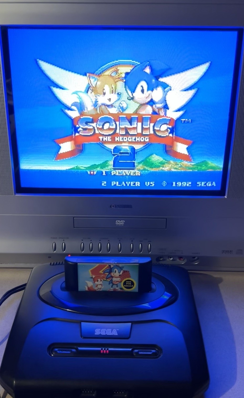 SEGA Genesis MK-1631 Console Bundle 1 Controller 1650 Power AV & Sonic 2 TESTED