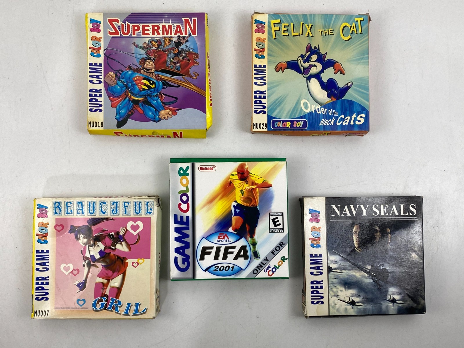 Nintendo Super Game Boy Color FELIX THE CAT Superman Cartridge China