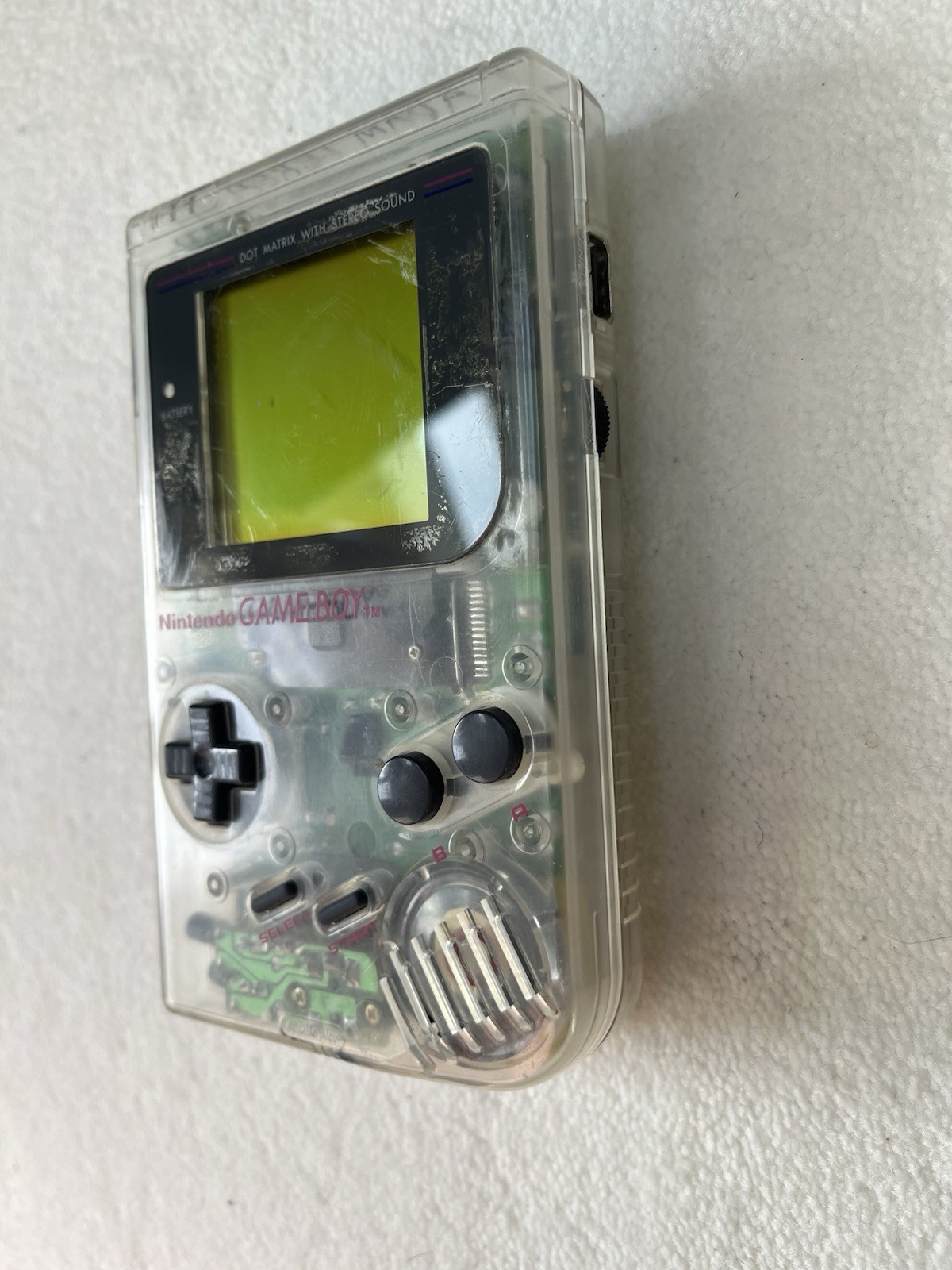 Nintendo Game Boy Transparent Clear Classic Handheld Console *TESTED WORKS*